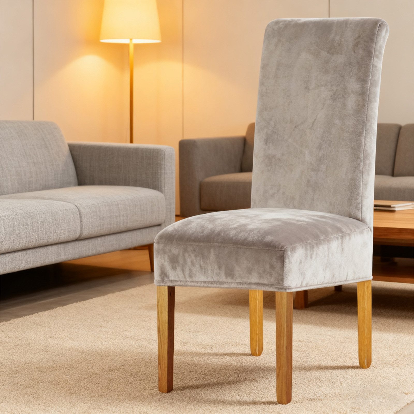 REDOM Stuhlhusse Stuhlüberzug Stuhlbezug aus Samt 4er set, mit Gummizug sch günstig online kaufen