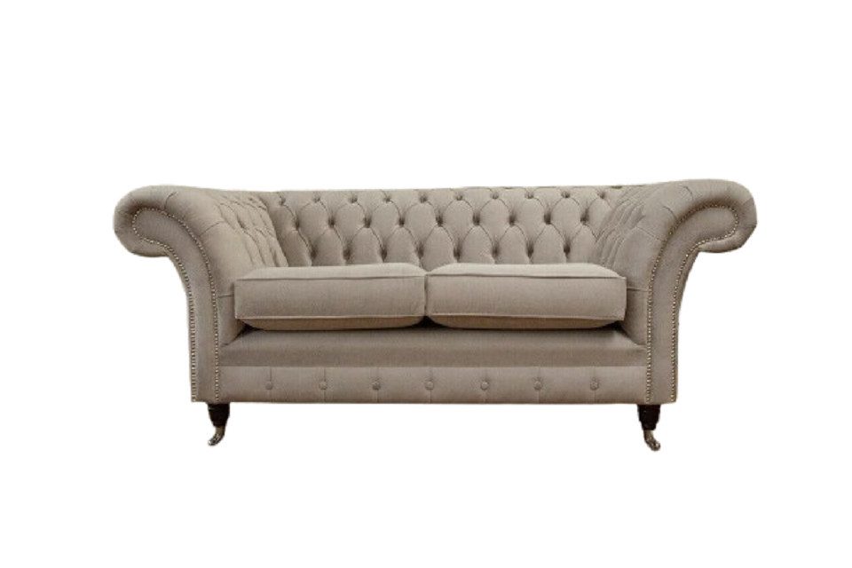 Xlmoebel Chesterfield-Sofa 2 Sitzer Sofa in beige Samt mit Polsterung - Designer, 1 Teile, Hergestellt in Europa