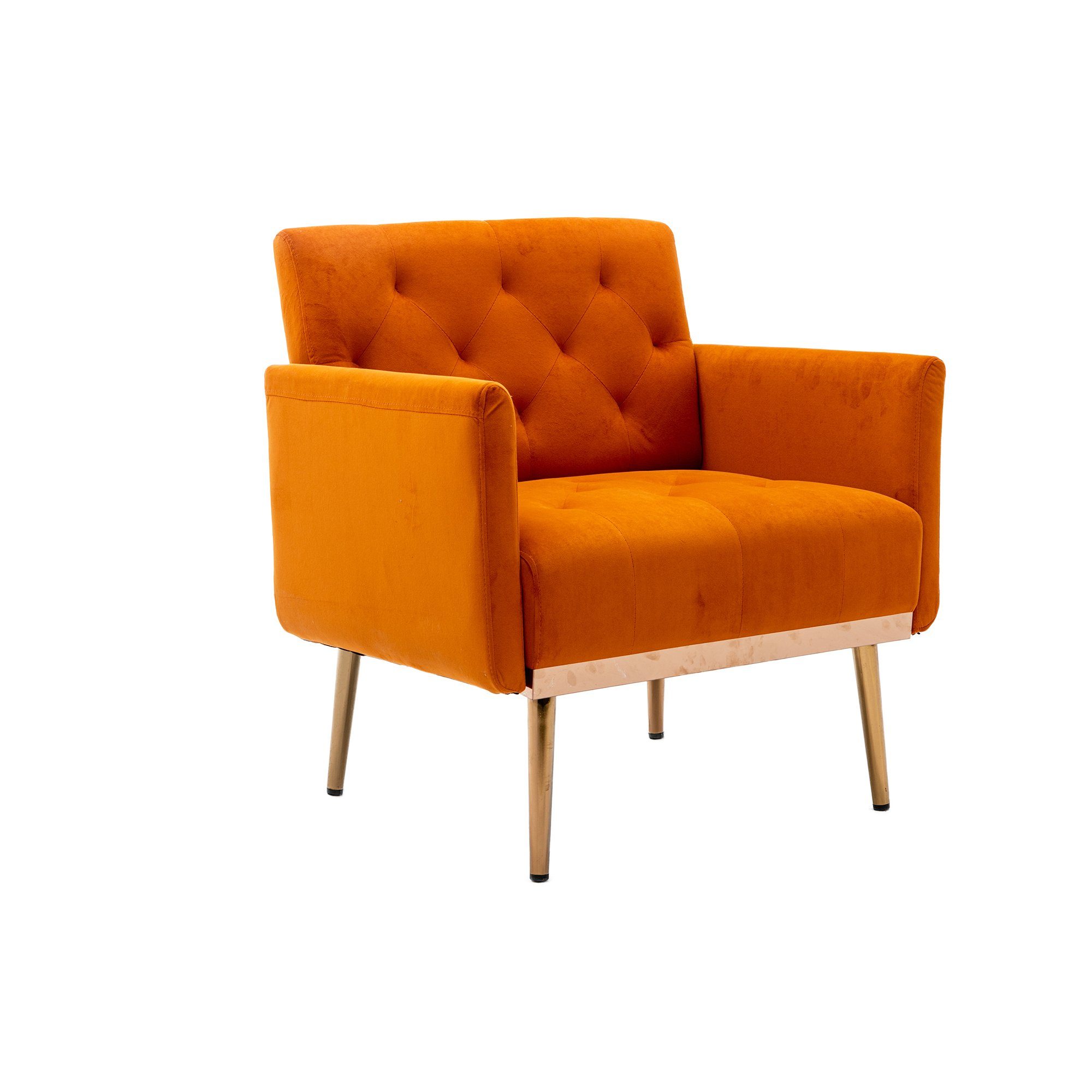 orange REDOM Füßen,Vierbeiniger roségoldenen Akzentstuhl mit Esszimmerstuhl Freizeitsessel Stuhl,