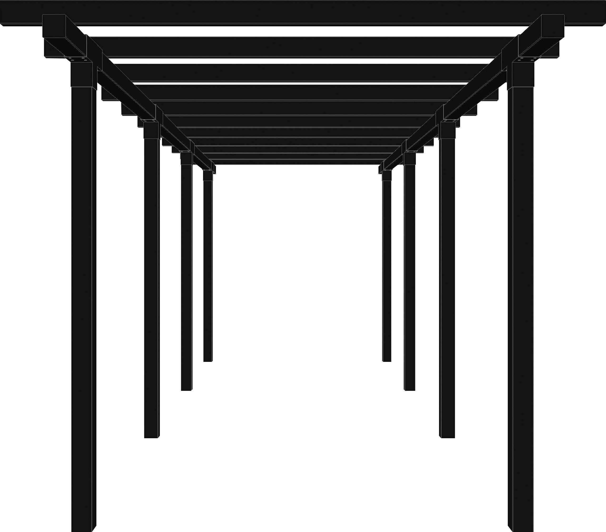 PLUS Pergola Cubic, BxTxH: 238x664x226 cm, Doppelpergola, 3 Module