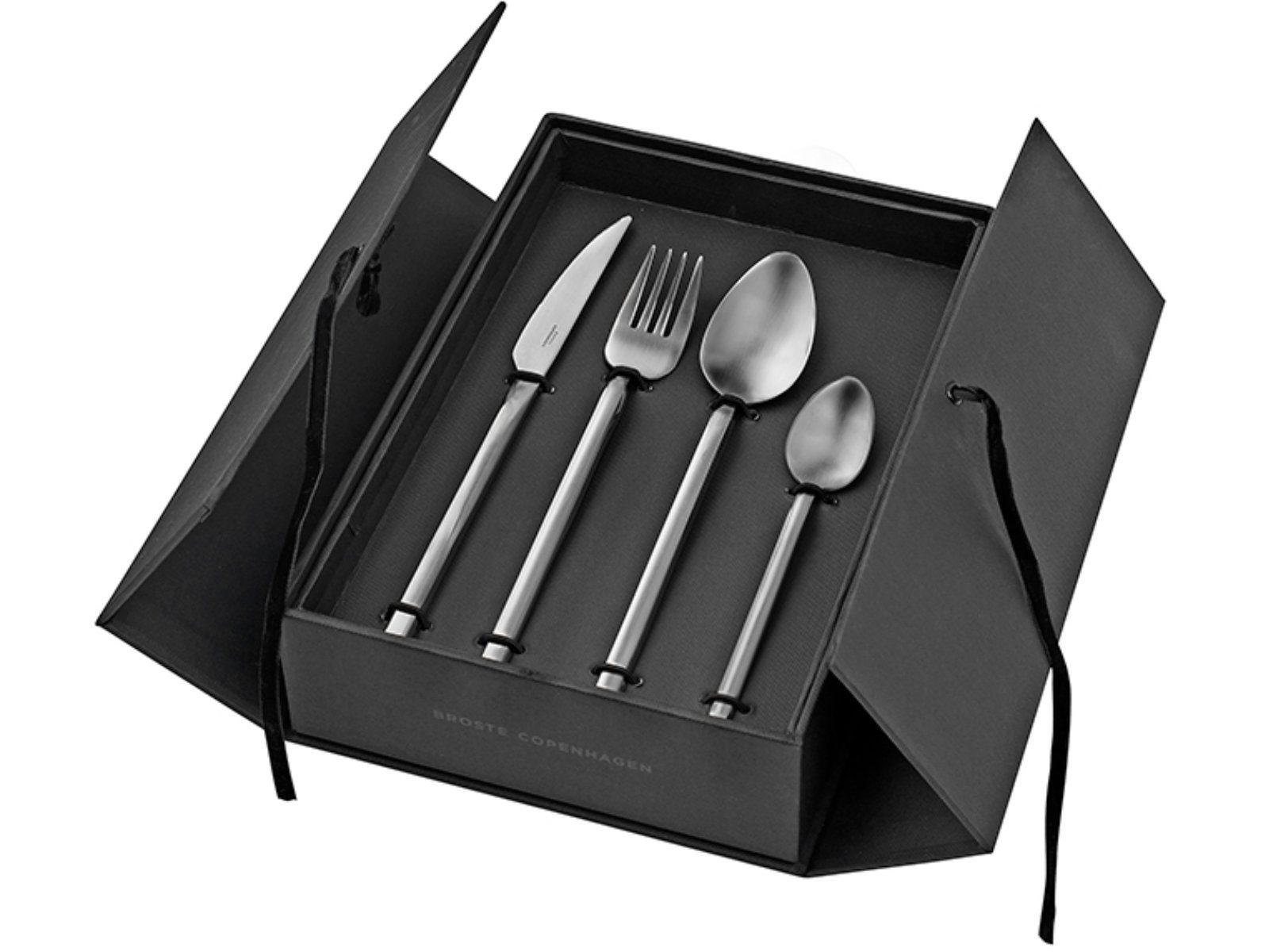 Broste Copenhagen Besteck-Set Sletten Full Satin Forged Besteckset 16tlg., Edelstahl 18/8, Sletten Besteck
