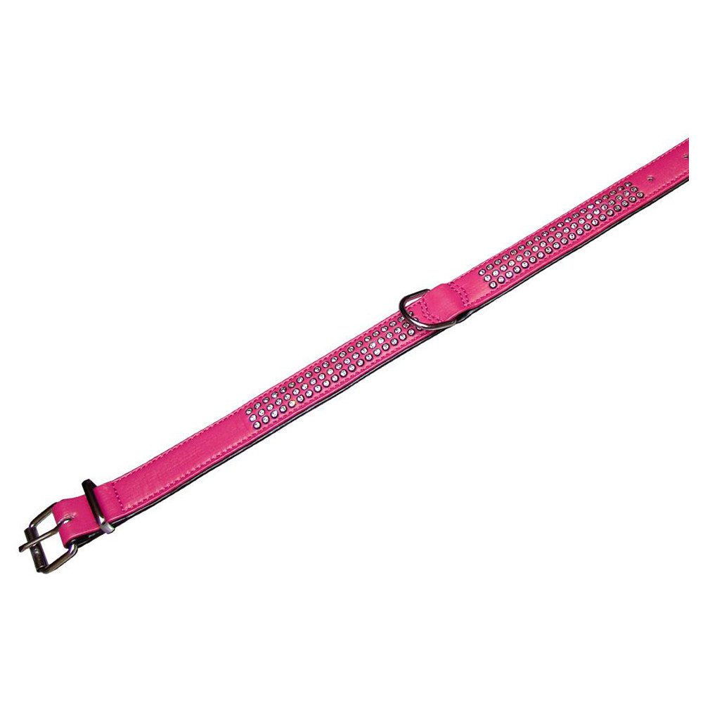 Nobby Hunde-Halsband Halsband Crystal dreireihig fuchsia/schwarz