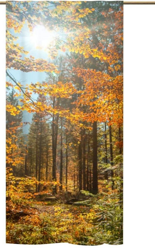 Vorhang Schlaufenschal Herbstsonne, mit verdeckten Schlaufen, gardinen -for-life