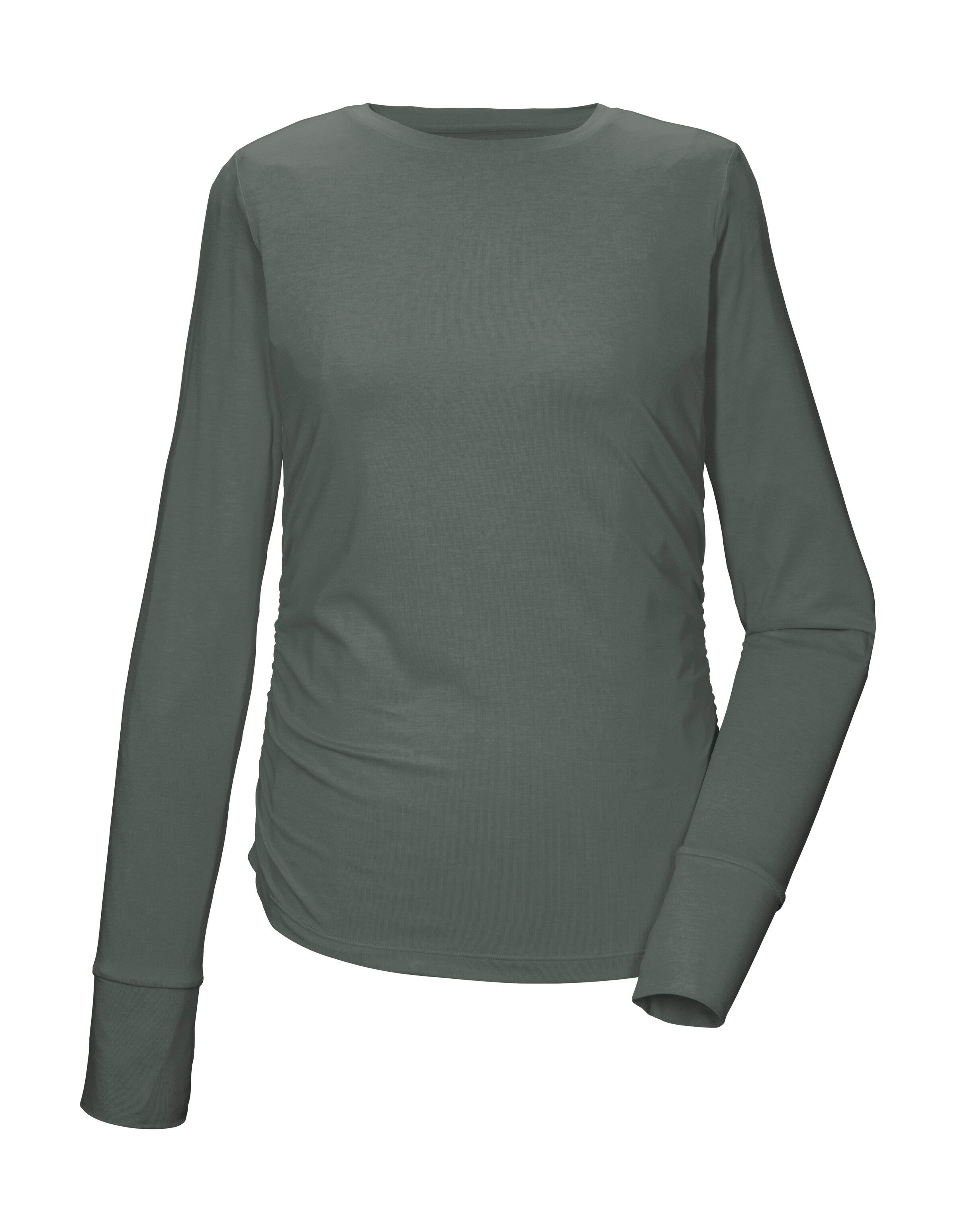 Killtec Langarmshirt KOS 173 WMN LS SHRT Atmungsaktiv, schnelltrocknend, dehnbar, Daumenlöcher, Raffung