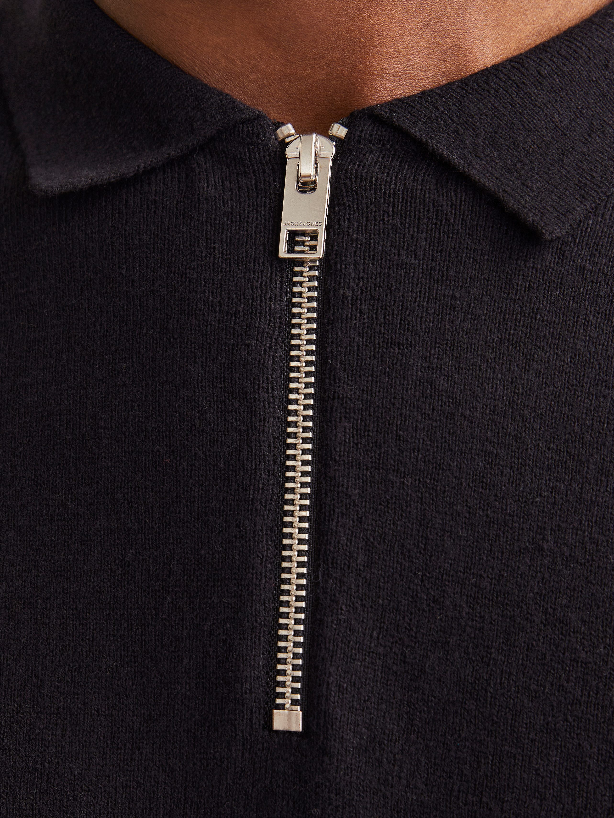 Jack & Jones Polokragenpullover JJEEMIL KNIT POLO HALF ZIP LS NOOS mit Polo Kragen