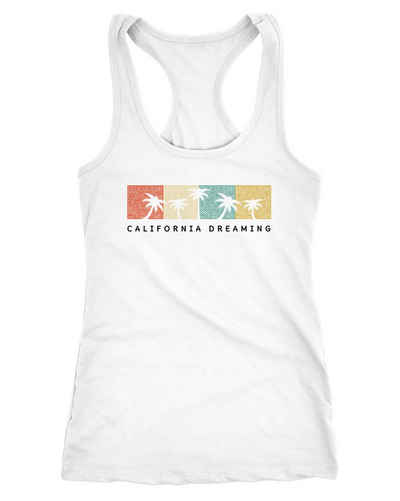 Neverless Tanktop Damen Tank-Top California Dreaming Summer Party Palmen Palms Retro Vintage Racerback Tank Top Neverless®