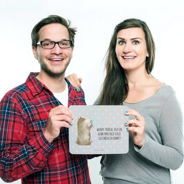 Mr. & Mrs. Panda Mauspad Bär Seifenblasen - Grau Pastell - Geschenk, Mauspad, Teddy, PC Zubehö (1-St), Made in Germany