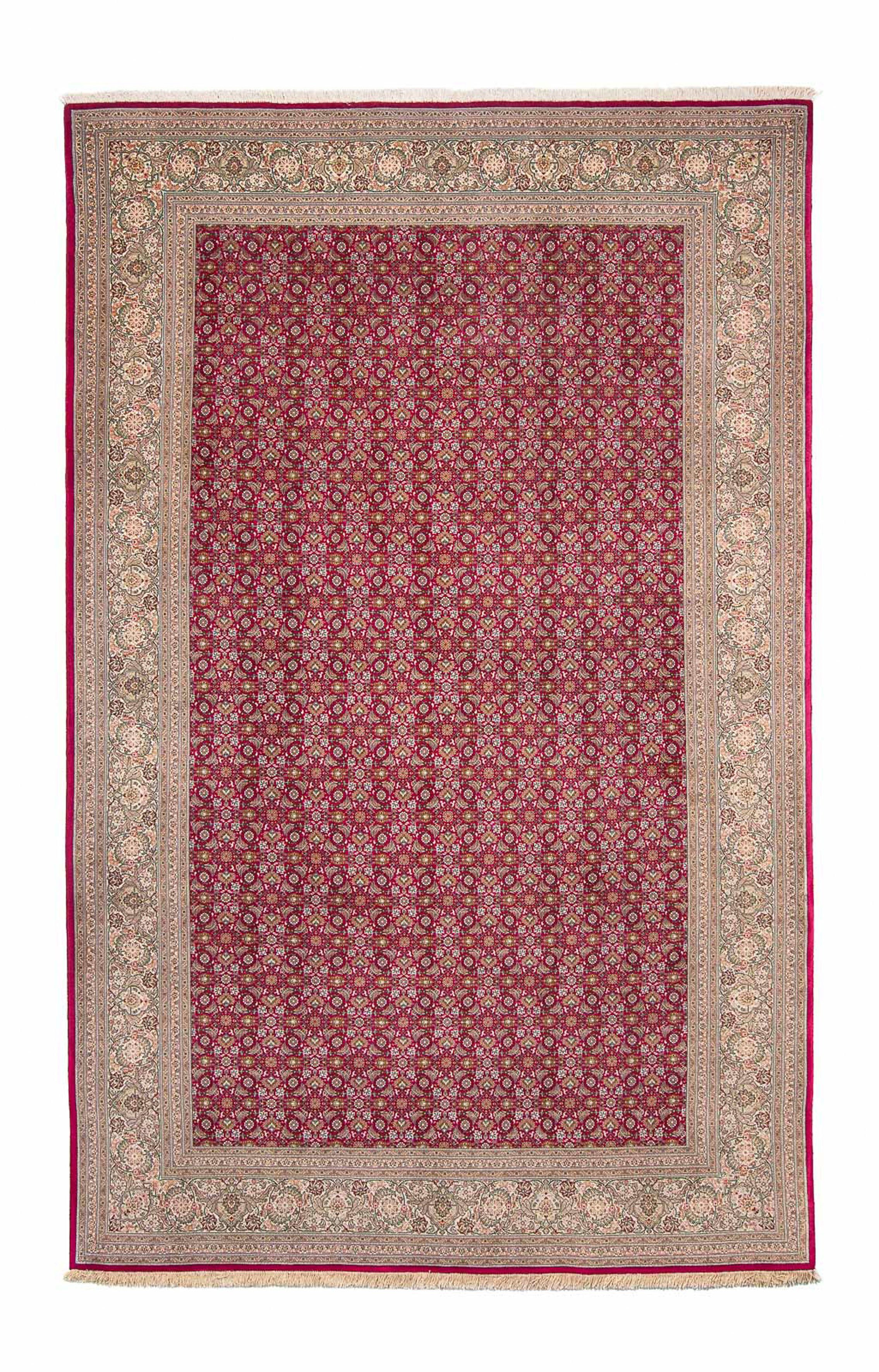 Orientteppich Perser - Höhe: 197 Zertifikat - Wohnzimmer, mit Royal - rot, morgenland, 7 - mm, Einzelstück x Handgeknüpft, rechteckig, Täbriz cm 312