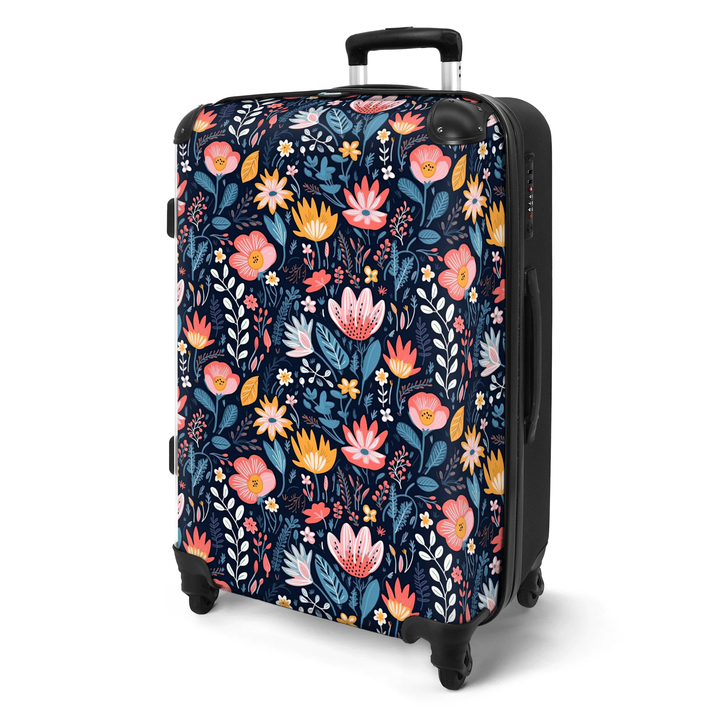 NoBoringSuitcases.com© Hartschalen-Trolley Blumen - Muster - günstig online kaufen
