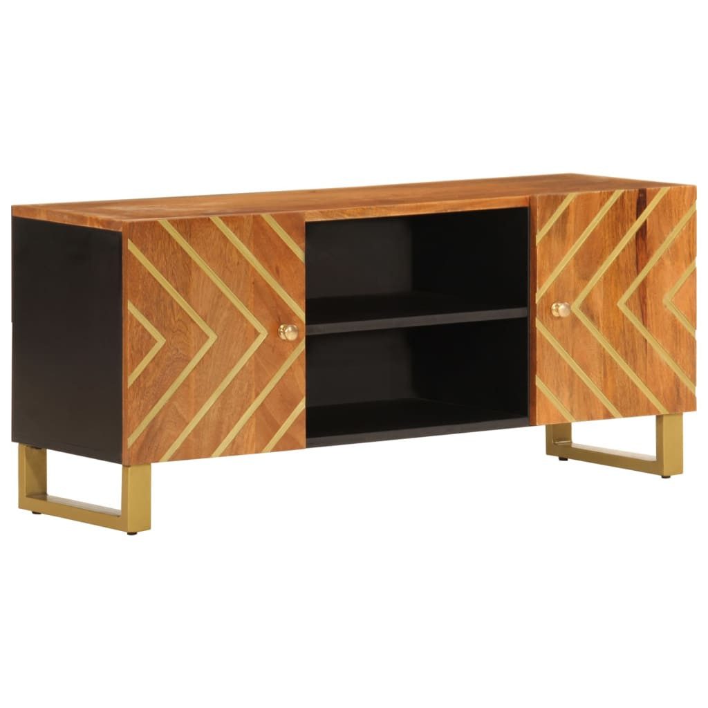 vidaXL TV-Schrank TV-Board Braun und Schwarz 105x33,5x46 cm Massivholz Mang günstig online kaufen