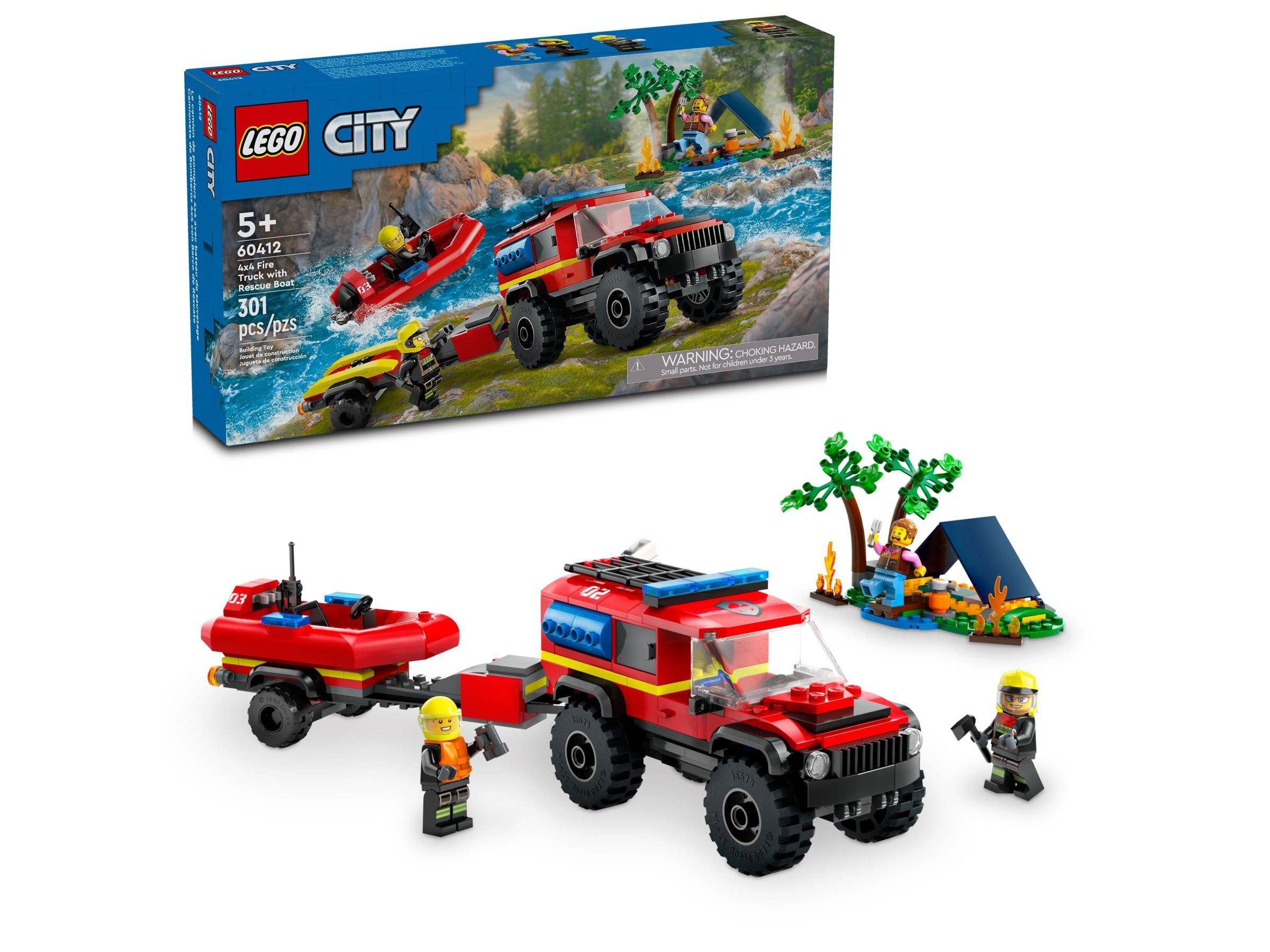 LEGO® City 60412 Feuerwehrgeländewagen mit Rettungsboot Spielbausteine günstig online kaufen