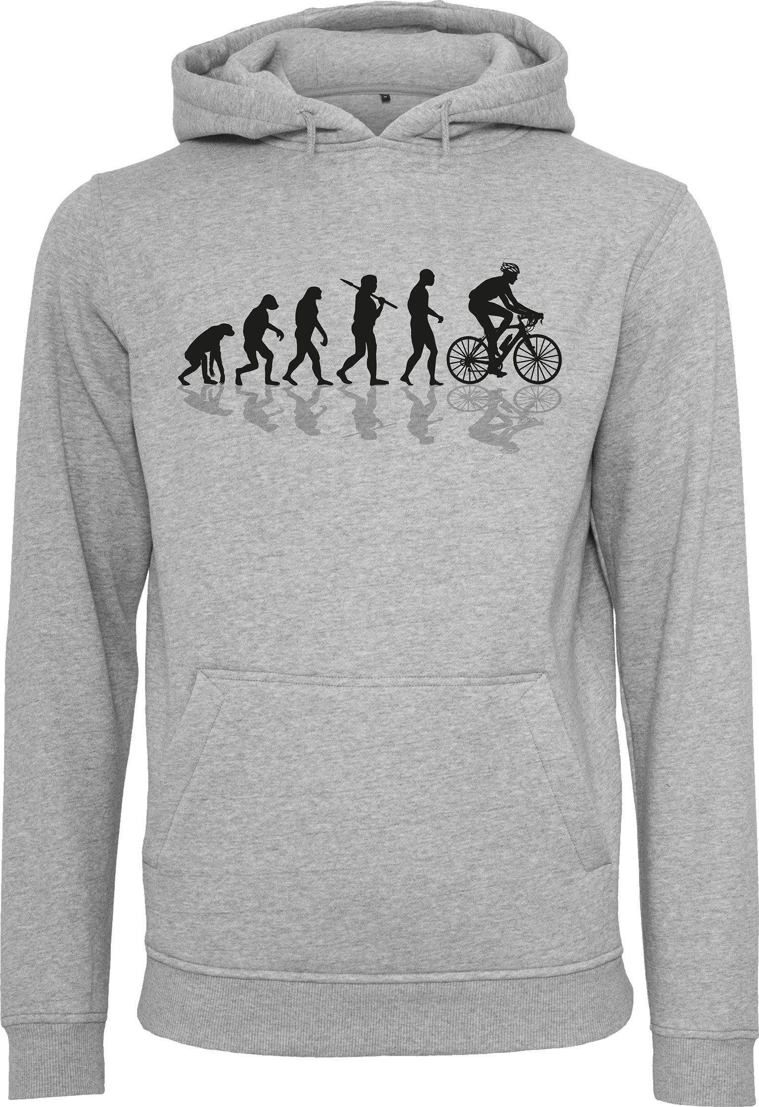 Baddery Kapuzenpullover Fahrrad Hoodie - Bike Evolution - Sport Pullover Herren, hochwertiger Siebdruck