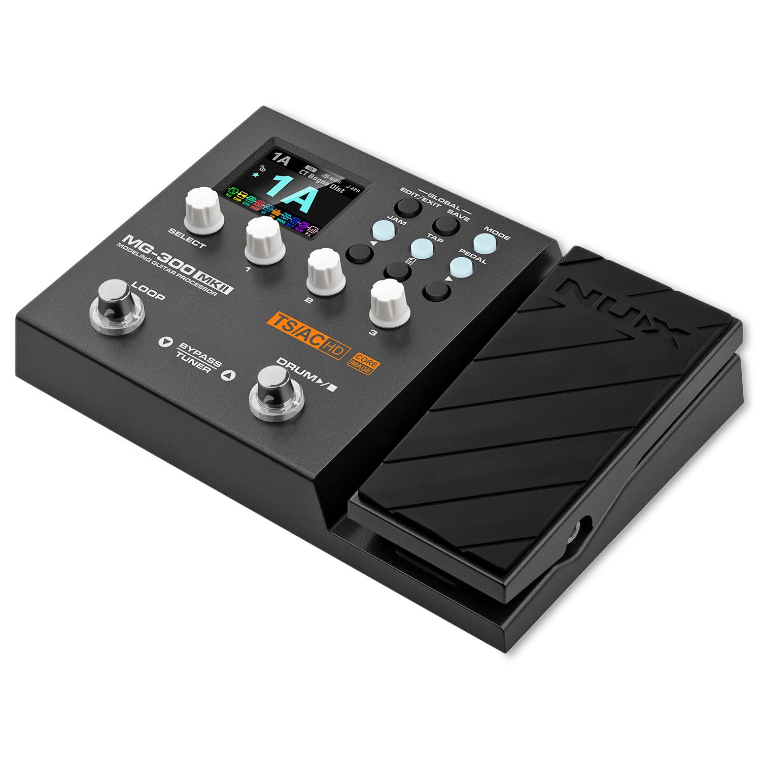 Nux E-Gitarre NUX Multi-Effektgerät MG-300 MKII für E-Gitarre, Effektgerät, Effektgerät, Kompakter und tragbarer Amp-Modeler