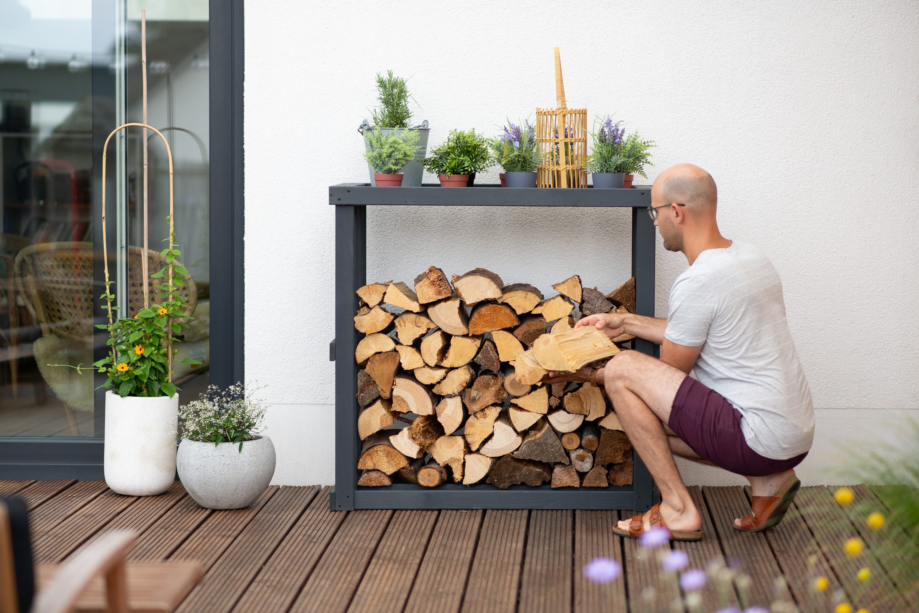 WESTMANN Kaminholzregal Harald, BxTxH:108x52x106 cm, anthrazit, BxTxH: 108x52x106cm