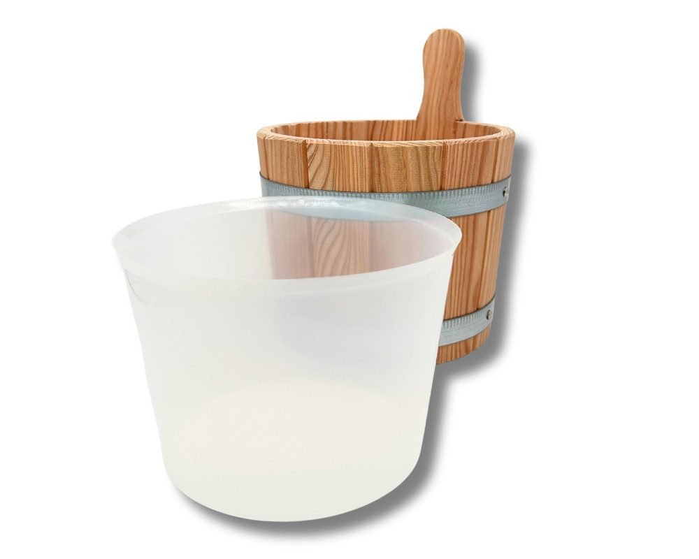 Blumenberg Aufgusstopf Sauna-Aufgusskübel /Saunaeimer aus Lärche 5 Liter inkl. Hygieneeinsatz