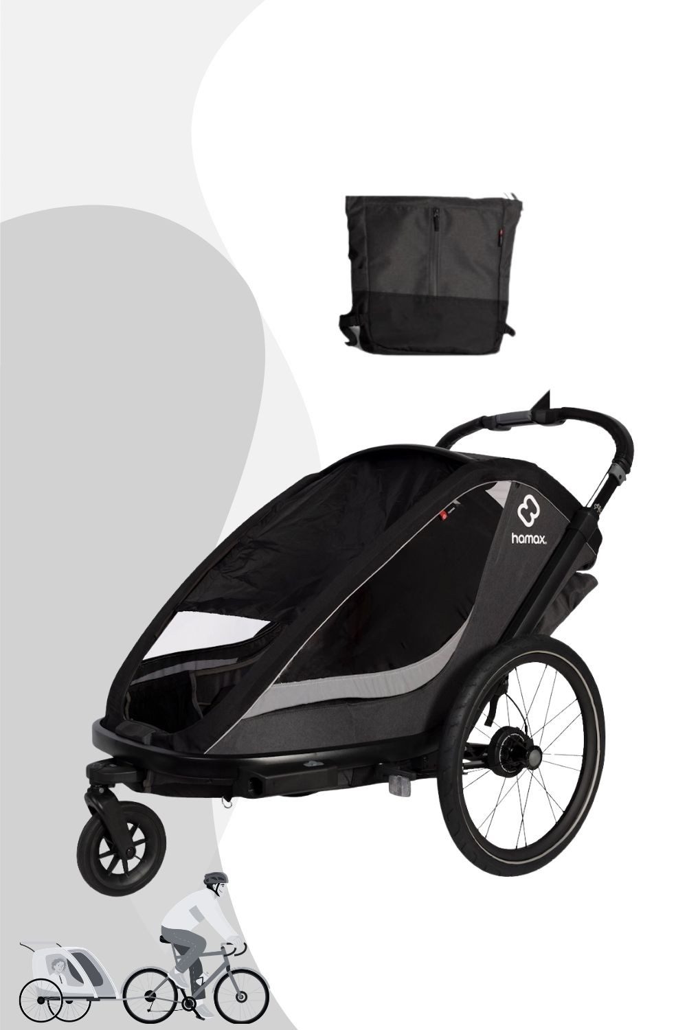 Hamax Fahrradkinderanhänger Cocoon Kinderfahrradanhänger für 1 Kind
