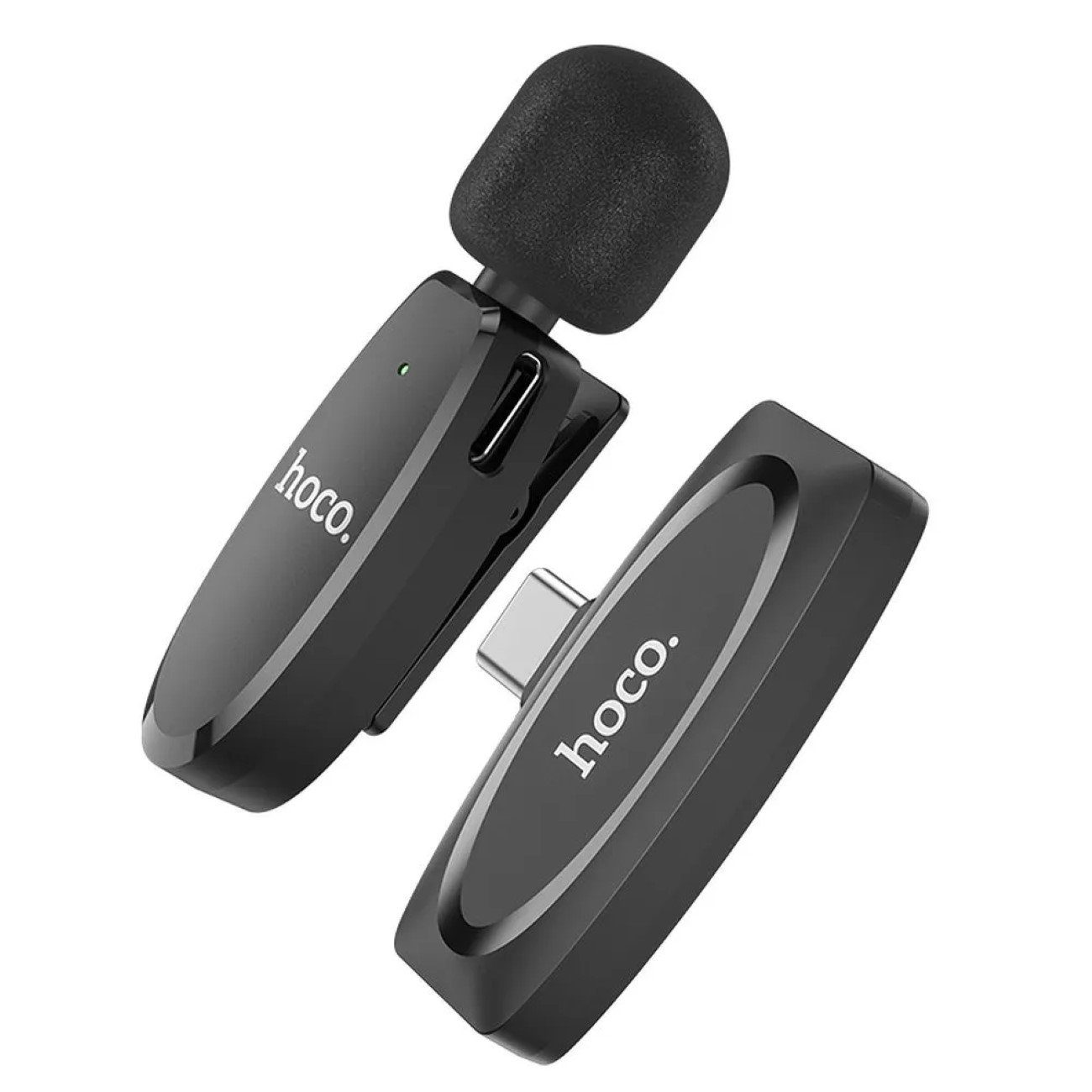 hoco. Mikrofon Drahtloses Lavaliermikrofon für Typ C USB-C Anschluss schwarz 70 mAh (2-tlg) – Bild 2 von 5