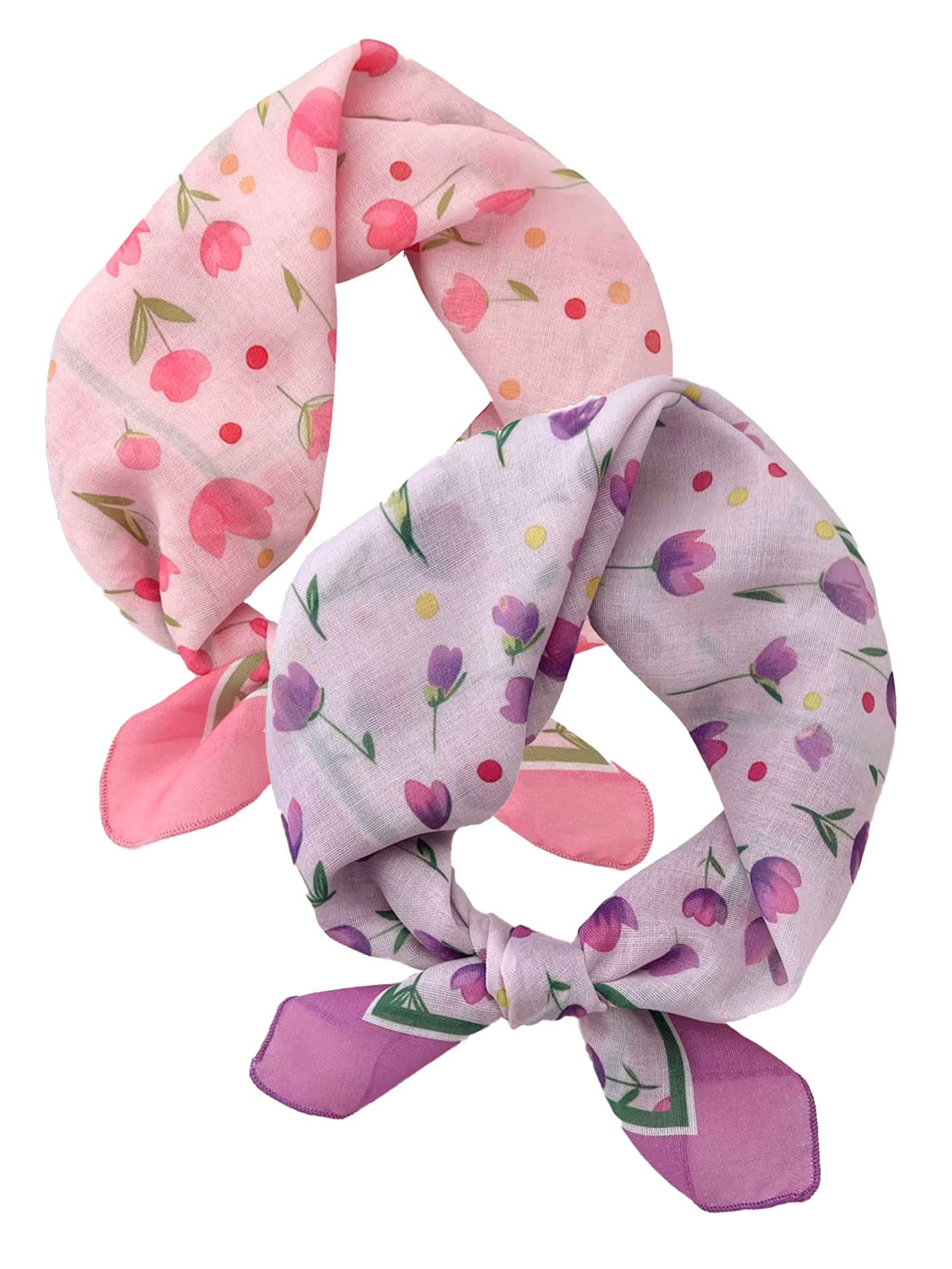 Moschen-Bayern Halstuch Halstuch Damen klein Nickituch Sommer Baumwolle Rosa + Violett