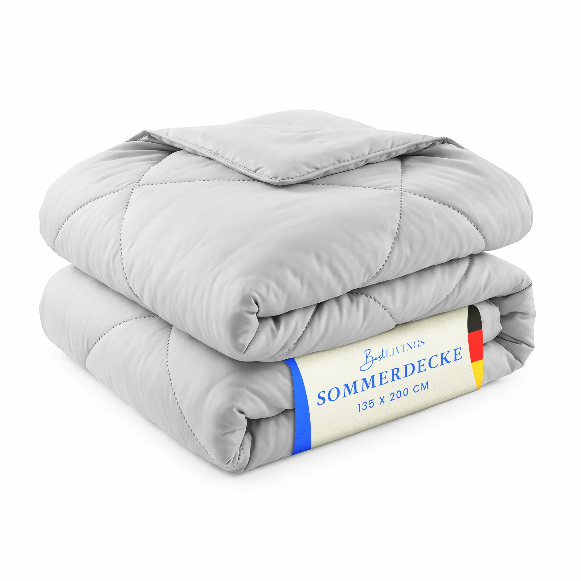 Bestlivings Microfaserbettdecke für den Sommer, Füllung: Polyester, Bezug: Polyester, leicht, samtig-weich, waschbar bis 60 °C, ohne Bettbezug nutzbar