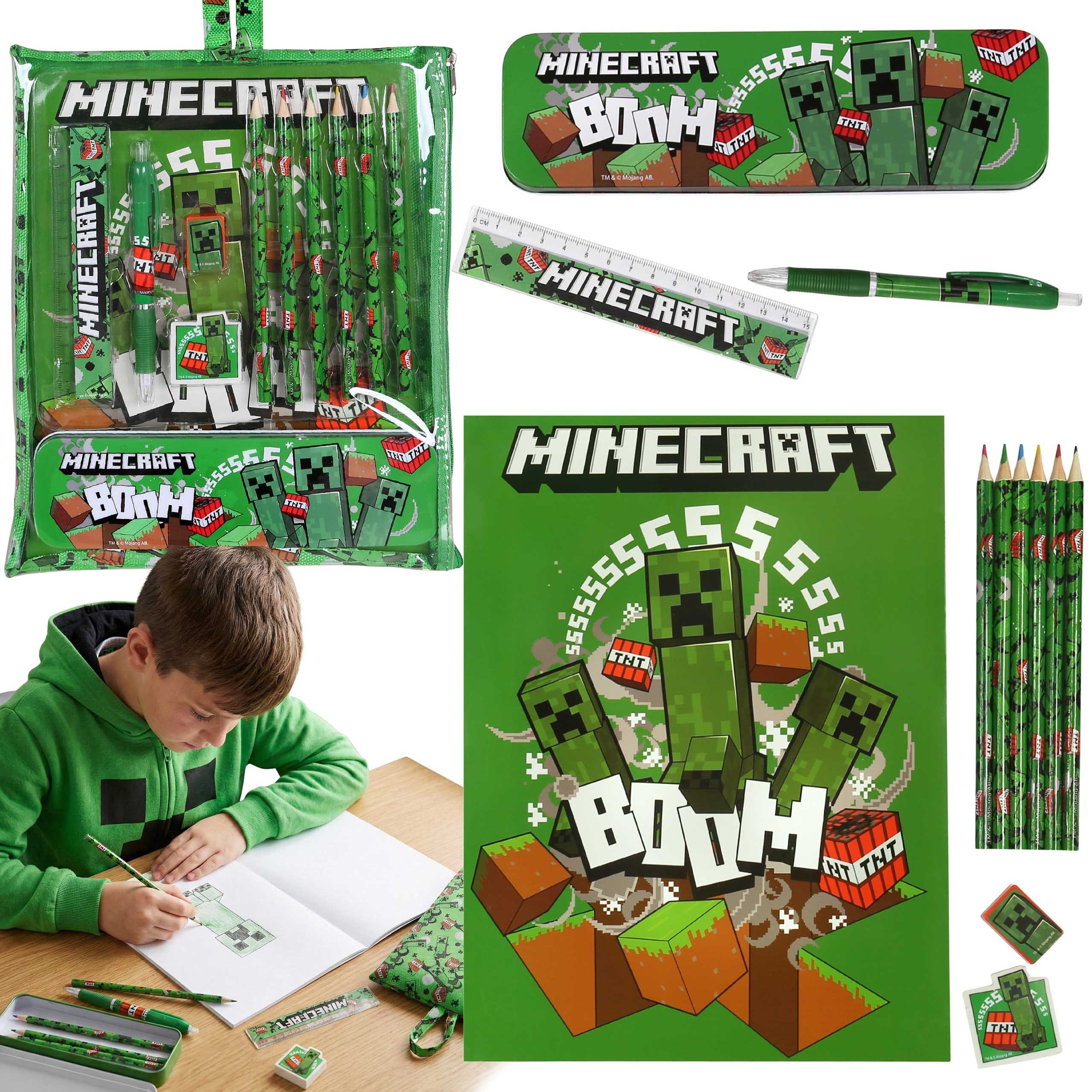 Minecraft Bleistift Minecraft Großes Schulset für Jungen, Schreibwaren-Set für die Schule