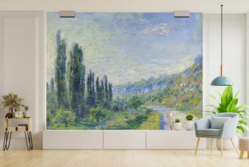 MuchoWow Fototapete Die Straße nach Vétheuil - Gemälde von Claude Monet, Matt, bedruckt, (6 St), Wallpaper für Wohnzimmer, Schlafzimmer, Kinderzimmer, Vinyl Tapete