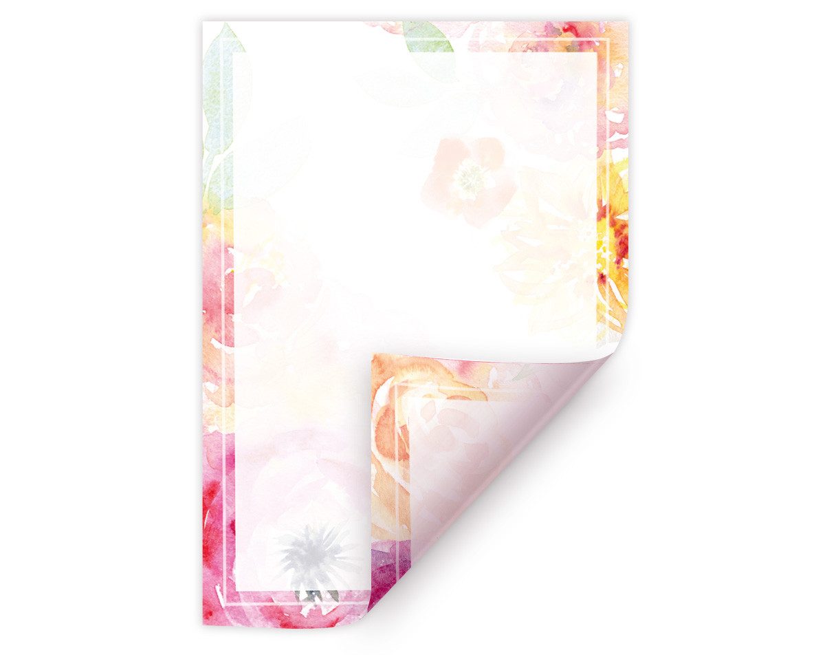 JUNAPACK Канцтовари A4 Firmenpost Briefbögen lose Druckerpapier Blumen Ostern Briefpost, Edles DIN A4 Канцтовари – Beidseitig bedruckt & vielseitig nutzbar