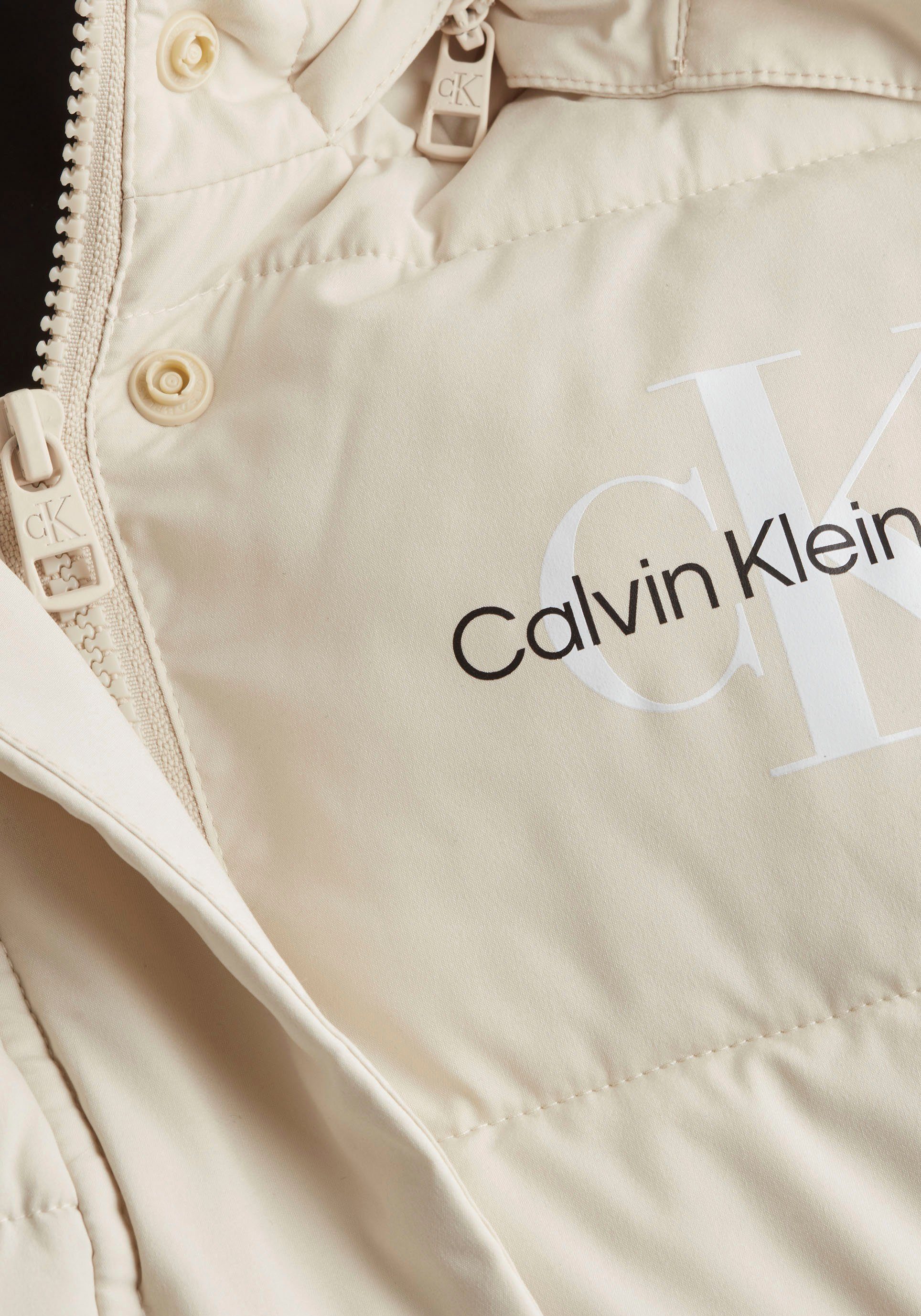 Damen Jacken Calvin Klein Jeans Outdoorjacke MONOLOGO MW SHORT PUFFER mit Calvin Klein Logoschriftzug am Ärmel