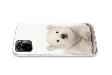 MuchoWow Handyhülle Eisbär - Tiere - Kinder - Weiß - Jungen - Mädchen, Phone Case, Handyhülle Xiaomi Redmi Note 10, Silikon, Schutzhülle