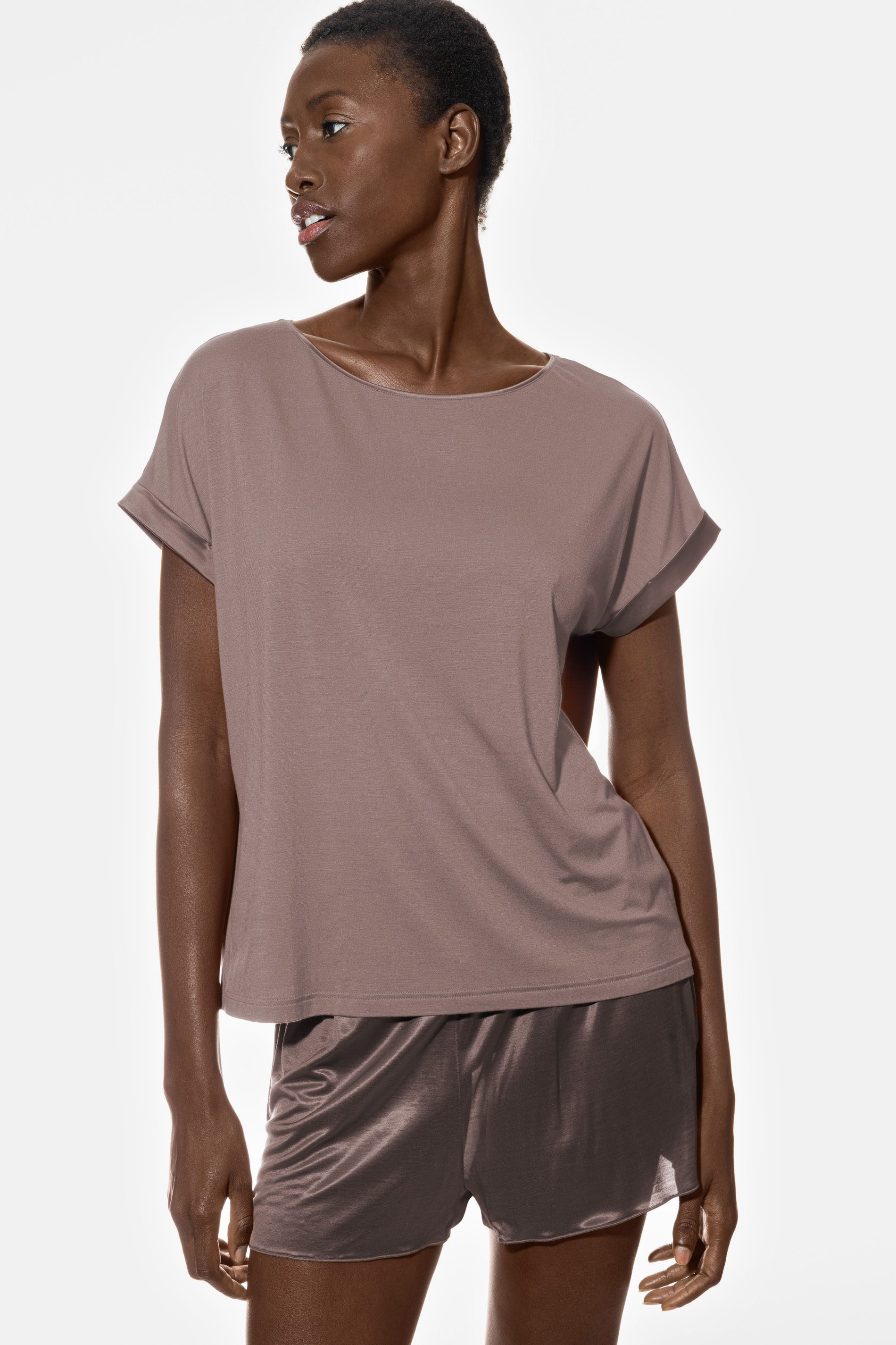 Mey Pyjamaoberteil Damen Serie Pure Chic Uni (1-tlg) Pyjamashirt mit Satin- günstig online kaufen