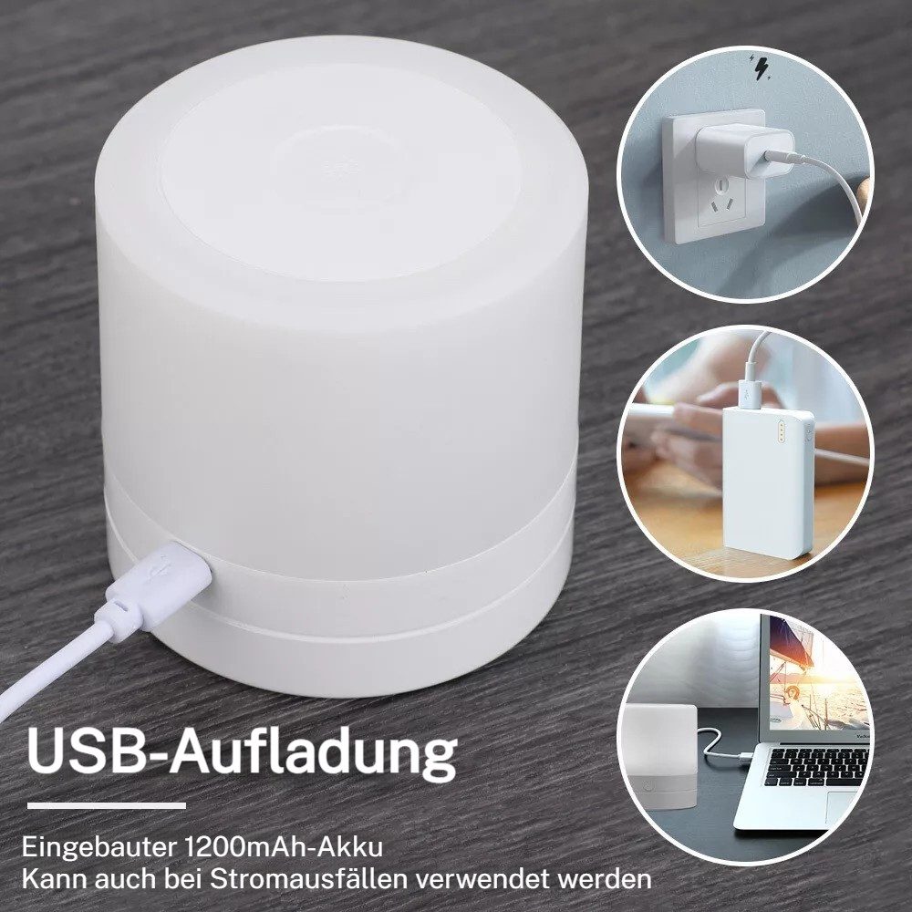 PRIISF LED Tischleuchte RGB Nachttischlampe Touch Dimmbar Tischlampe 7 Farb günstig online kaufen