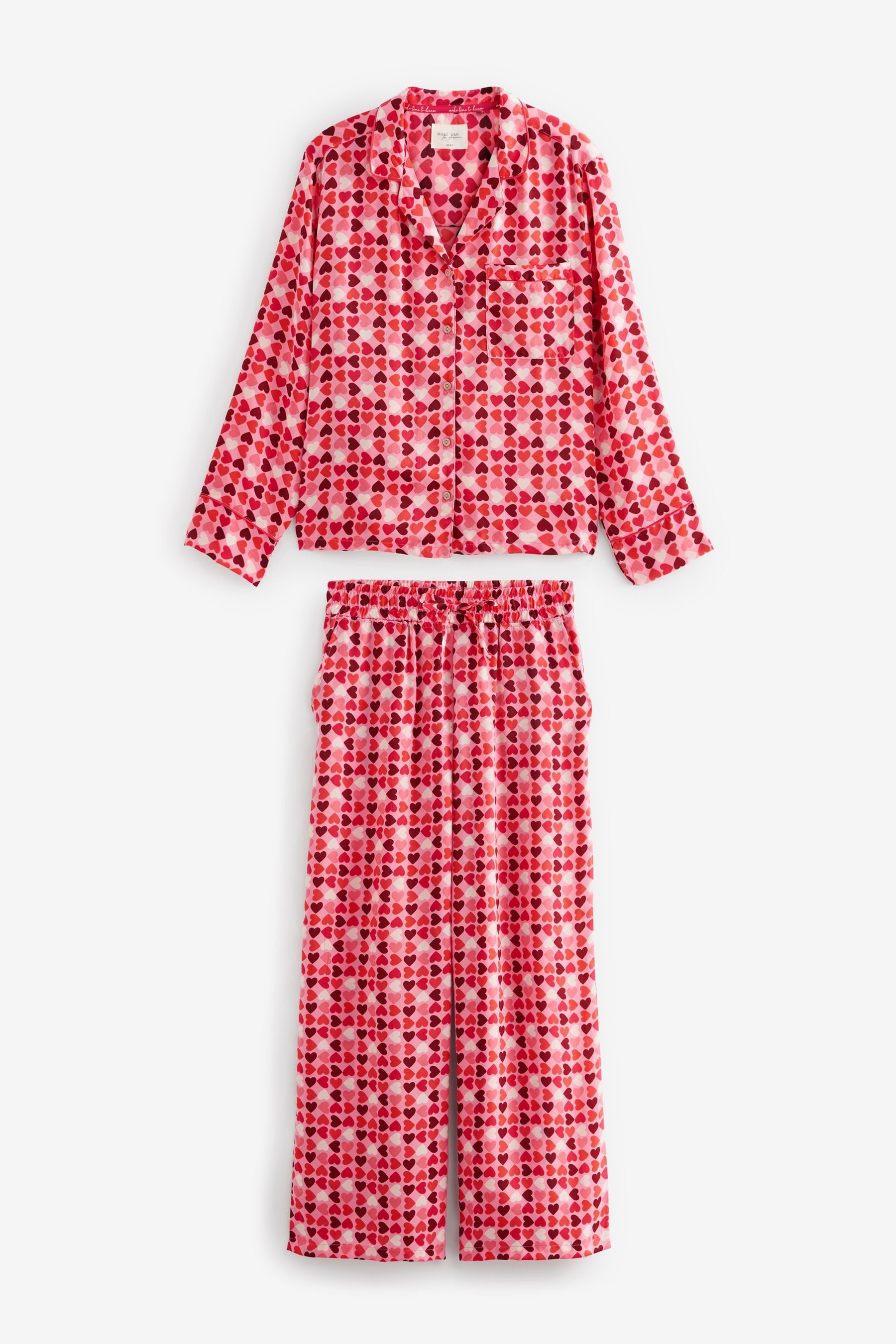 Next Pyjama Durchgehend geknöpfter Schlafanzug aus Satin (2 tlg)