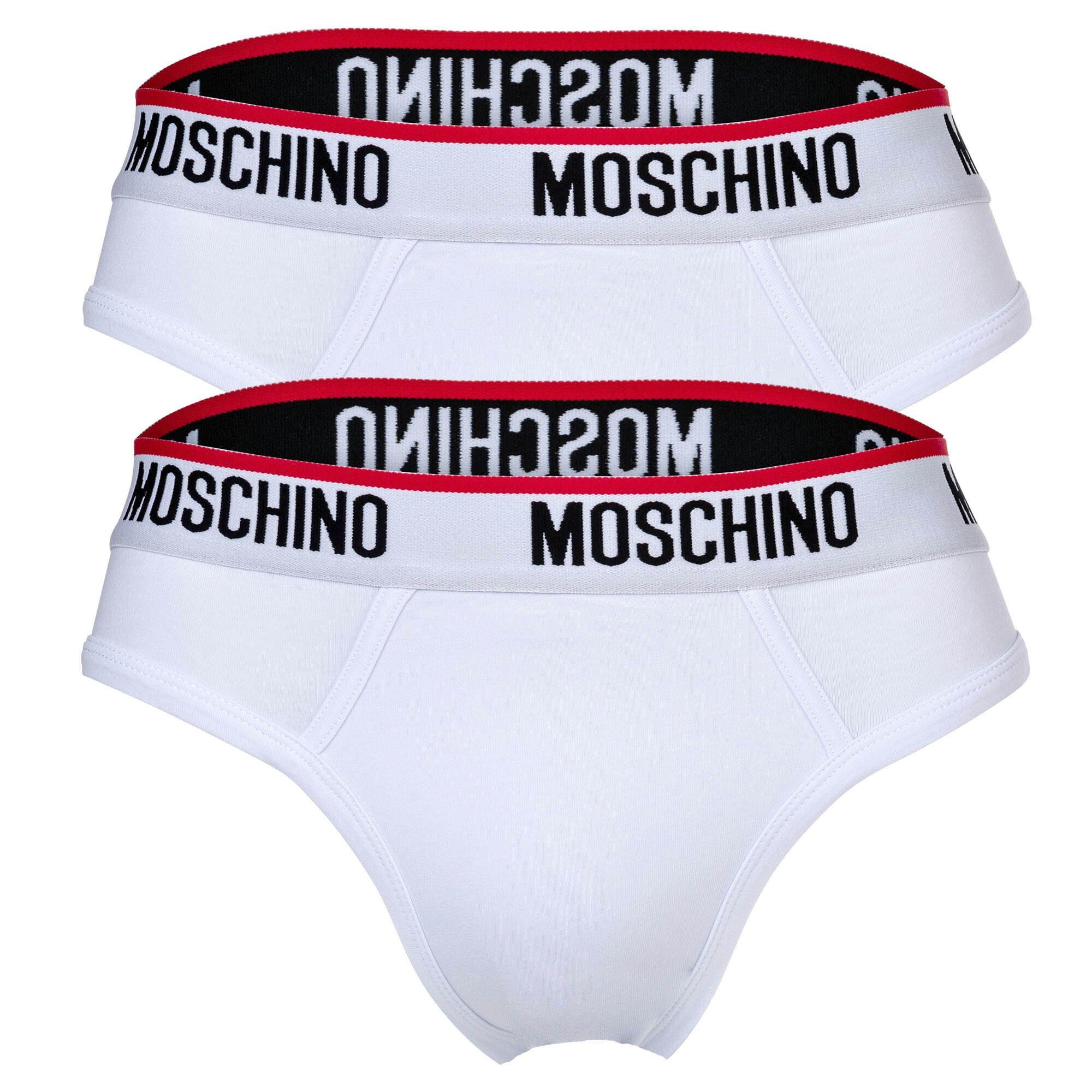 Moschino Slip Herren Micro Slips 2er Pack - Unterhose Weiß