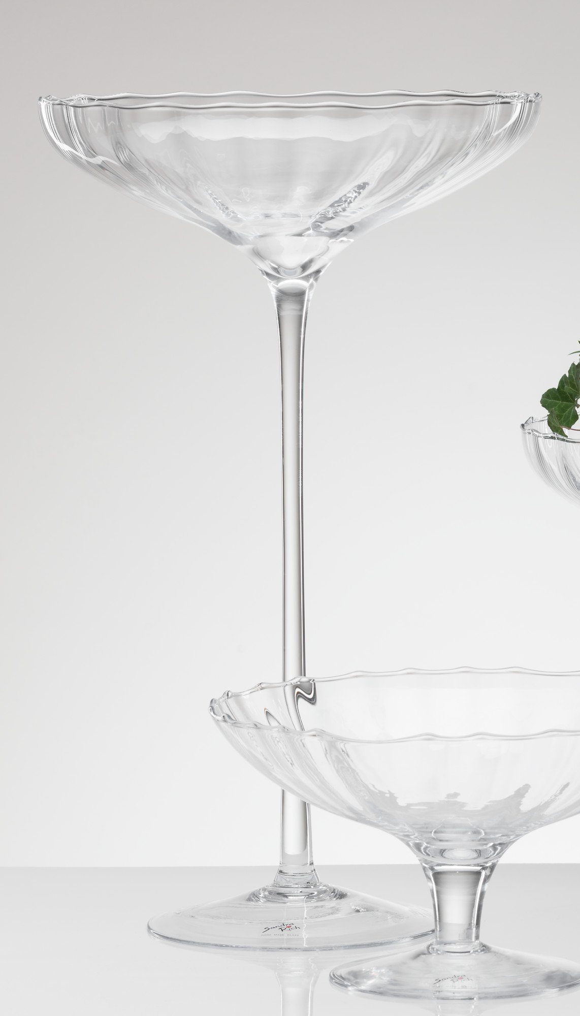 Sandra Rich Kerzenhalter Glasschale Optic klar rund von Sandra Rich