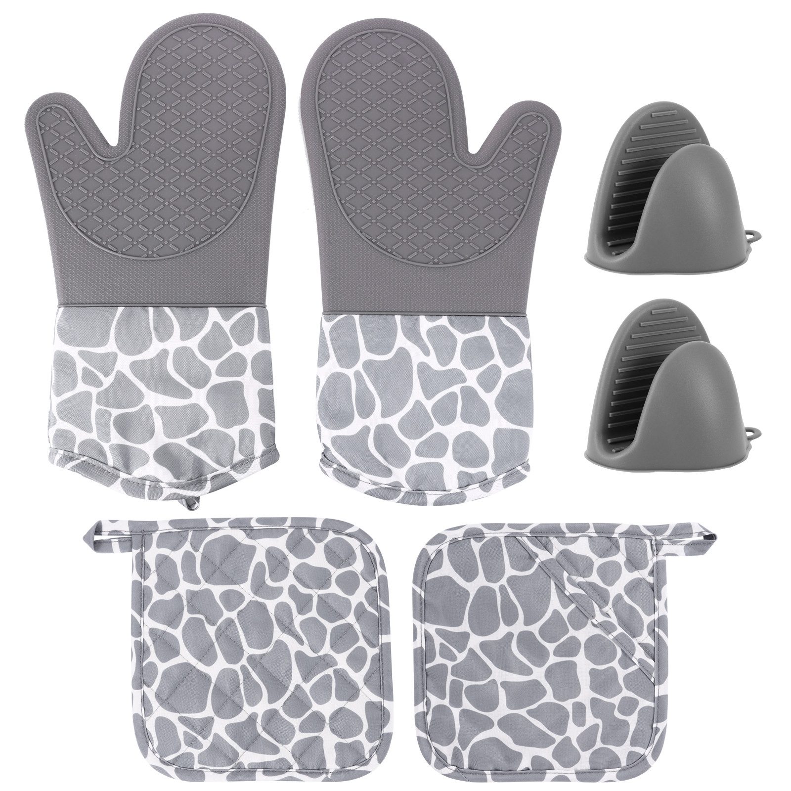 BlingBin Topfhandschuhe Ofenhandschuhe Topflappen Set, Anti-Rutsch Silikon günstig online kaufen