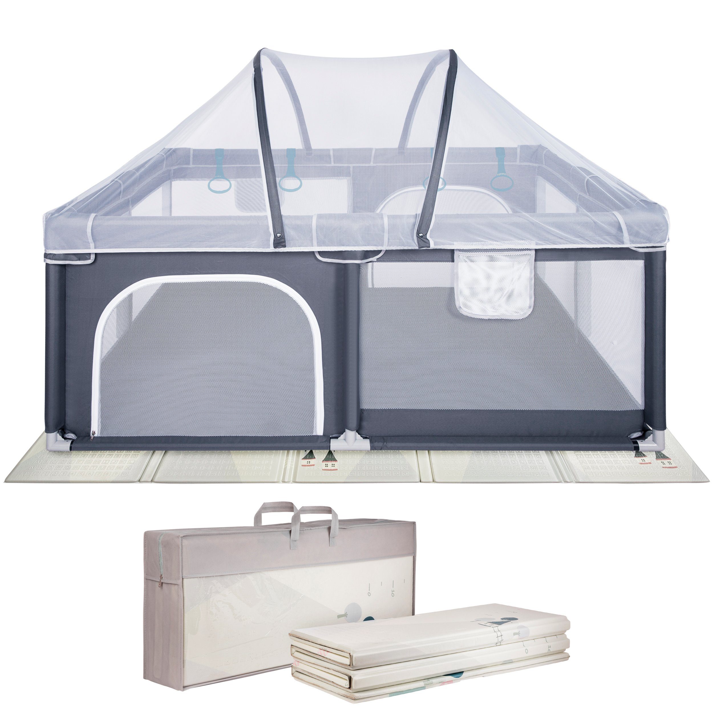 ONVAYA Laufgitter mit Insektenschutznetz, Laufstall, Babyzaun, Krabbelgitte günstig online kaufen