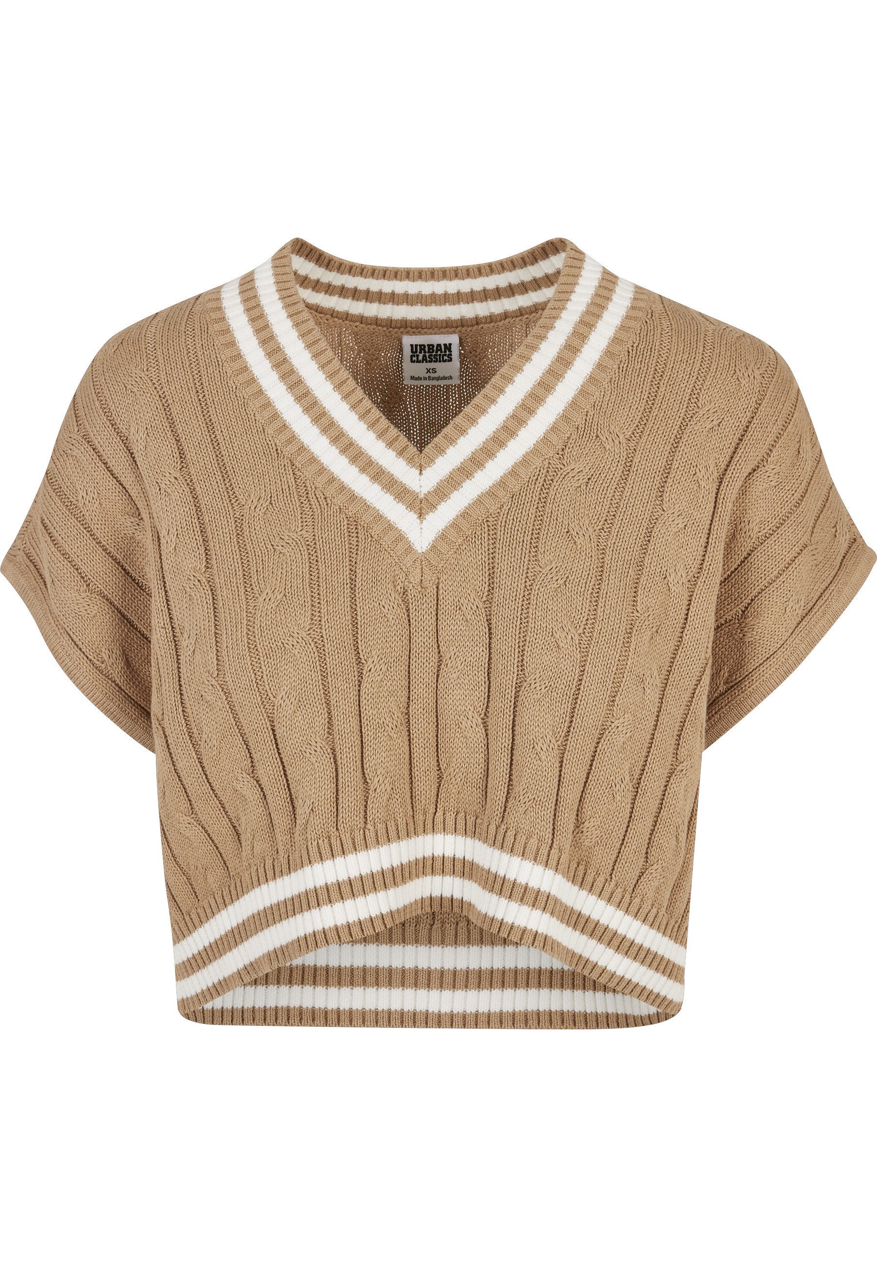 URBAN CLASSICS Sweatshirt Urban Classics Damen Ladies Cropped Knit College Slipover (1-tlg)