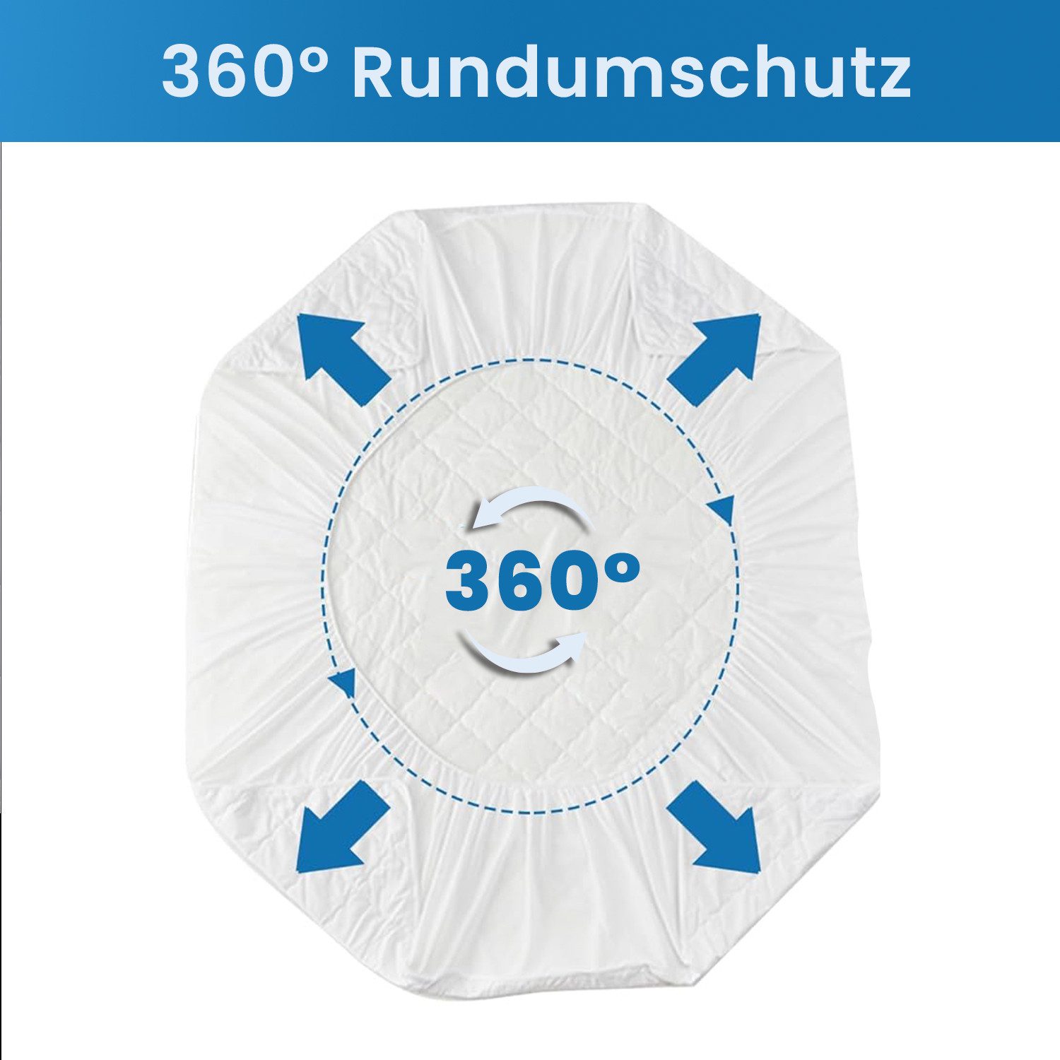 Matratzenauflage Wasserdichter Matratzenschoner gesteppte Oberfläche – Matratzenauflage livessa, Wasserdicht, atmungsaktiv & gesteppte Kapitone-Oberfläche – Bild 5 von 5