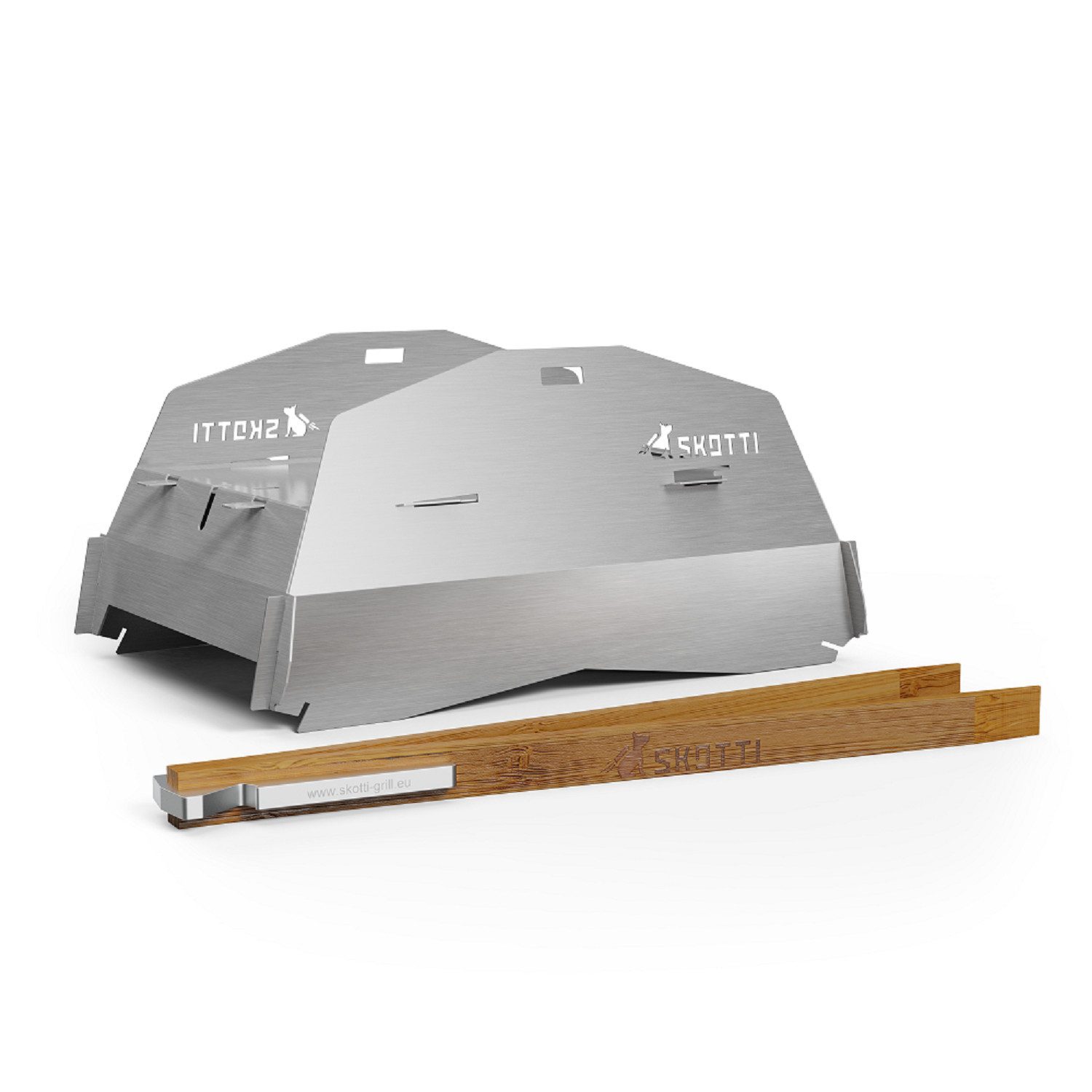 SKOTTI Grillerweiterung Skotti Cap Abdeckung Edelstahl inkl. Grillzange und Tasche