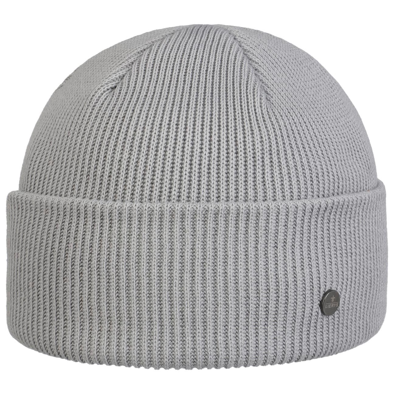 Lierys Beanie (1-St) Strickmütze mit Umschlag, Made in Germany grau