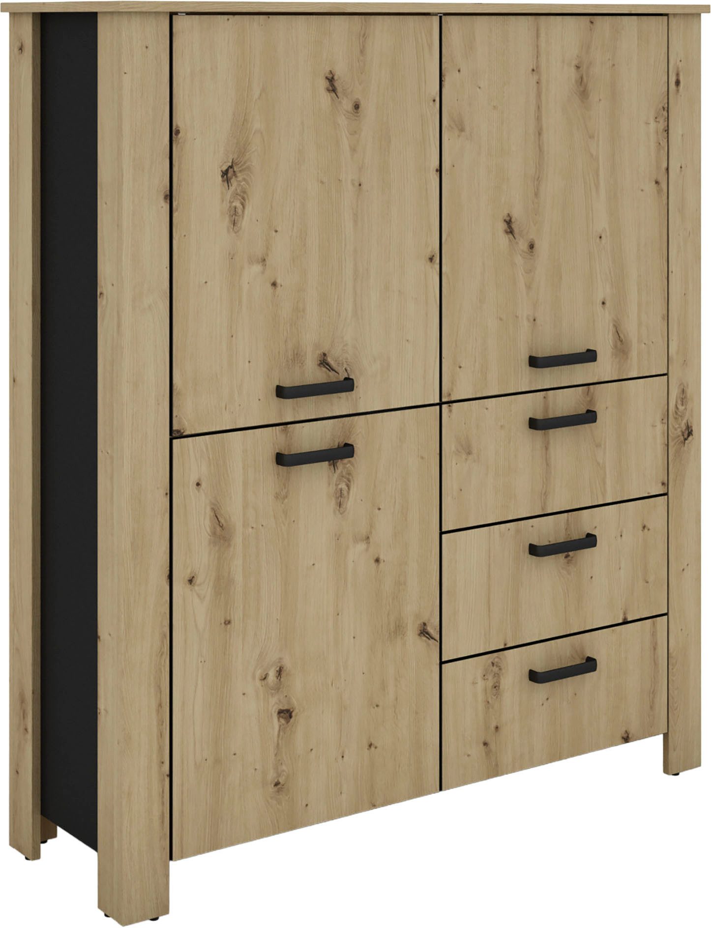 byLIVING Vitrine Highboard Faro (1-St) 3 Türen und 3 Schubkästen für maximale Ordnung, verschiedene Farben.