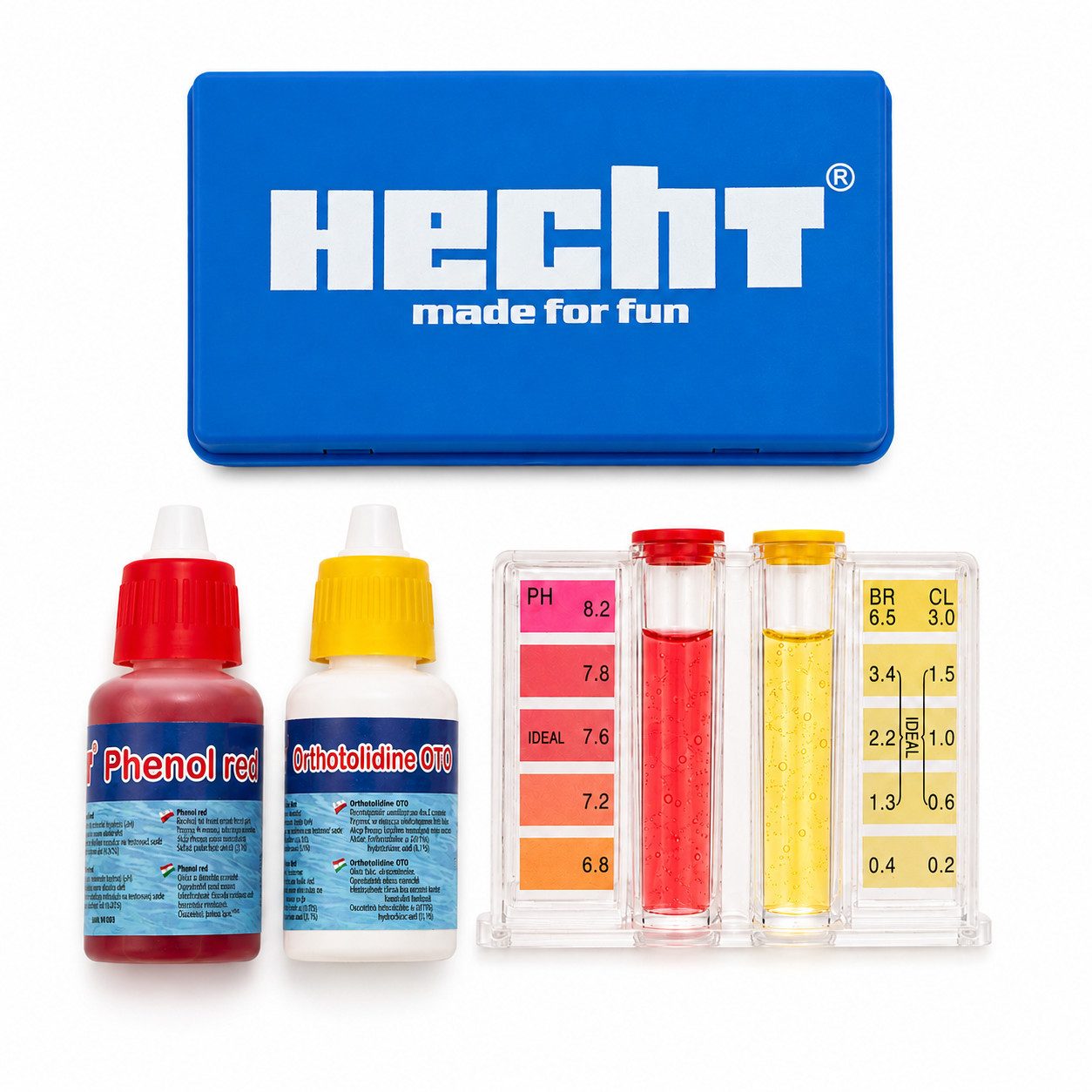 Pool-Wassertest Schütteltest Chlor- und pH-Wert-Test Wassertester mit Box