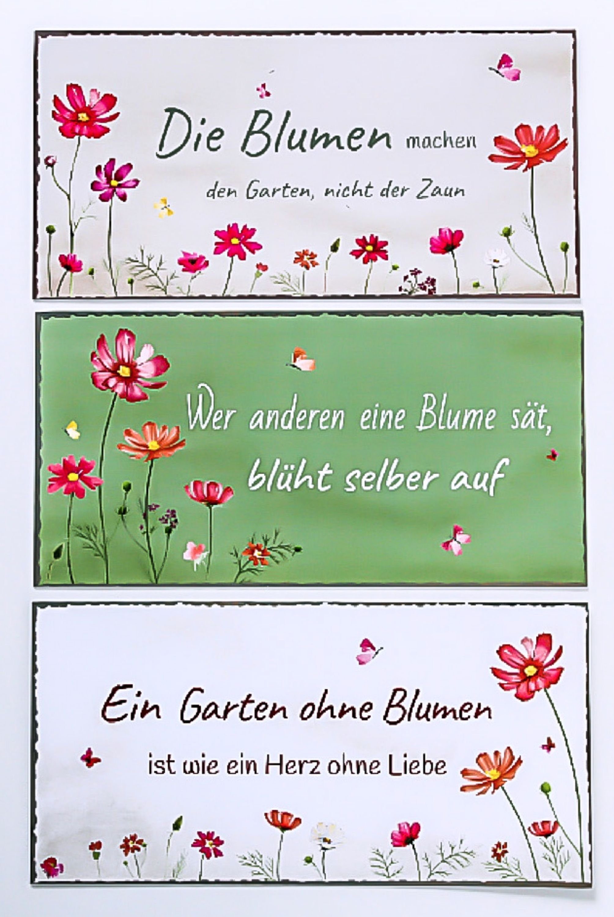 BOLTZE Wandbild, Sprüche, Grosses Vintage Metallschild Modell Die Blumen machen...