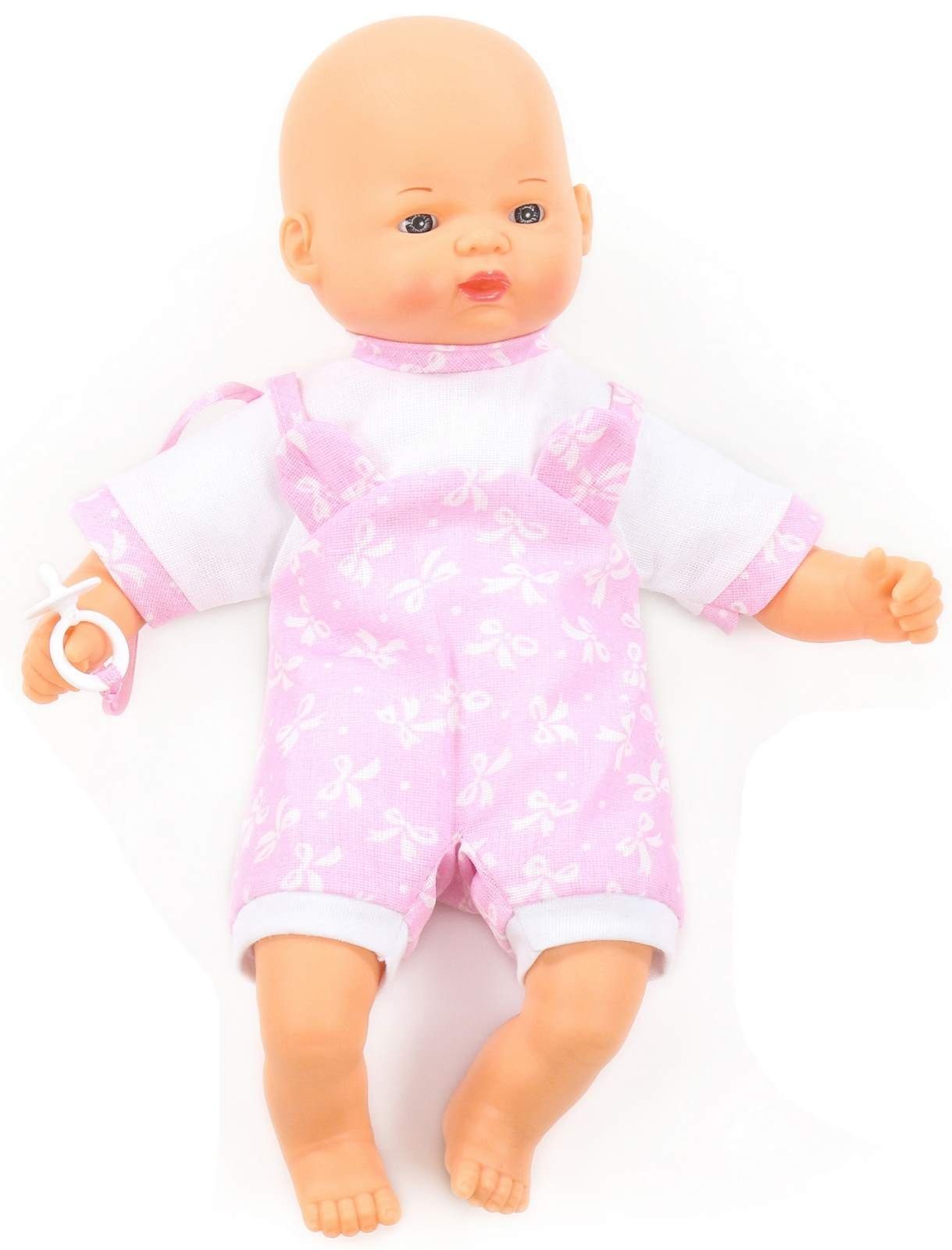 Polesie Babypuppe Puppe Weichkörper 28 cm mit Schnuller Fütter-Set