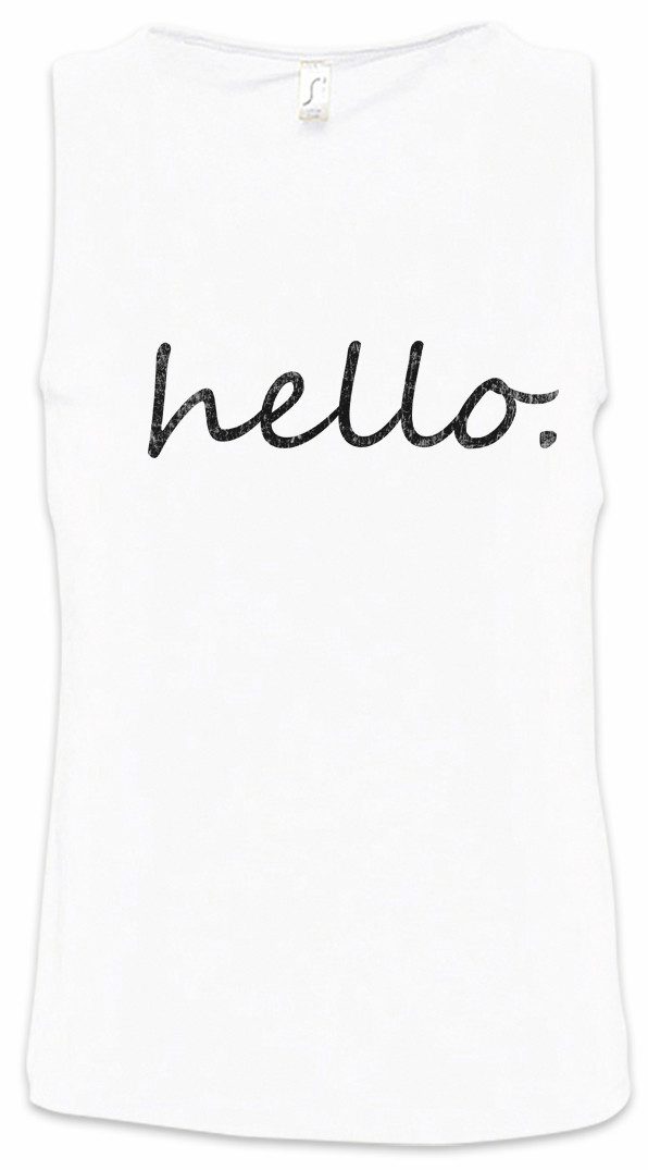 Tanktop Hello. Ärmelloses T-Shirt Geek Nerd Science Scientist Programmierer