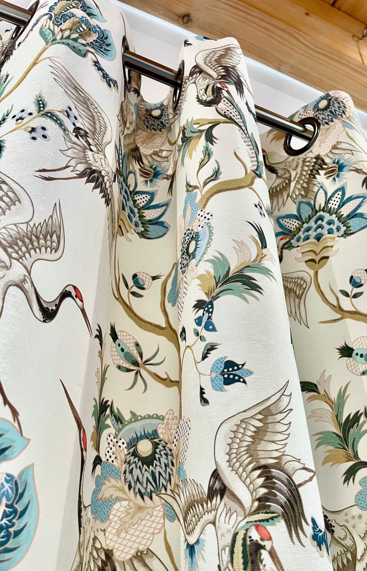 novumfix Gardine Ösengardine Vogelmotiv "Französisches Landhaus" 135x260cm( günstig online kaufen