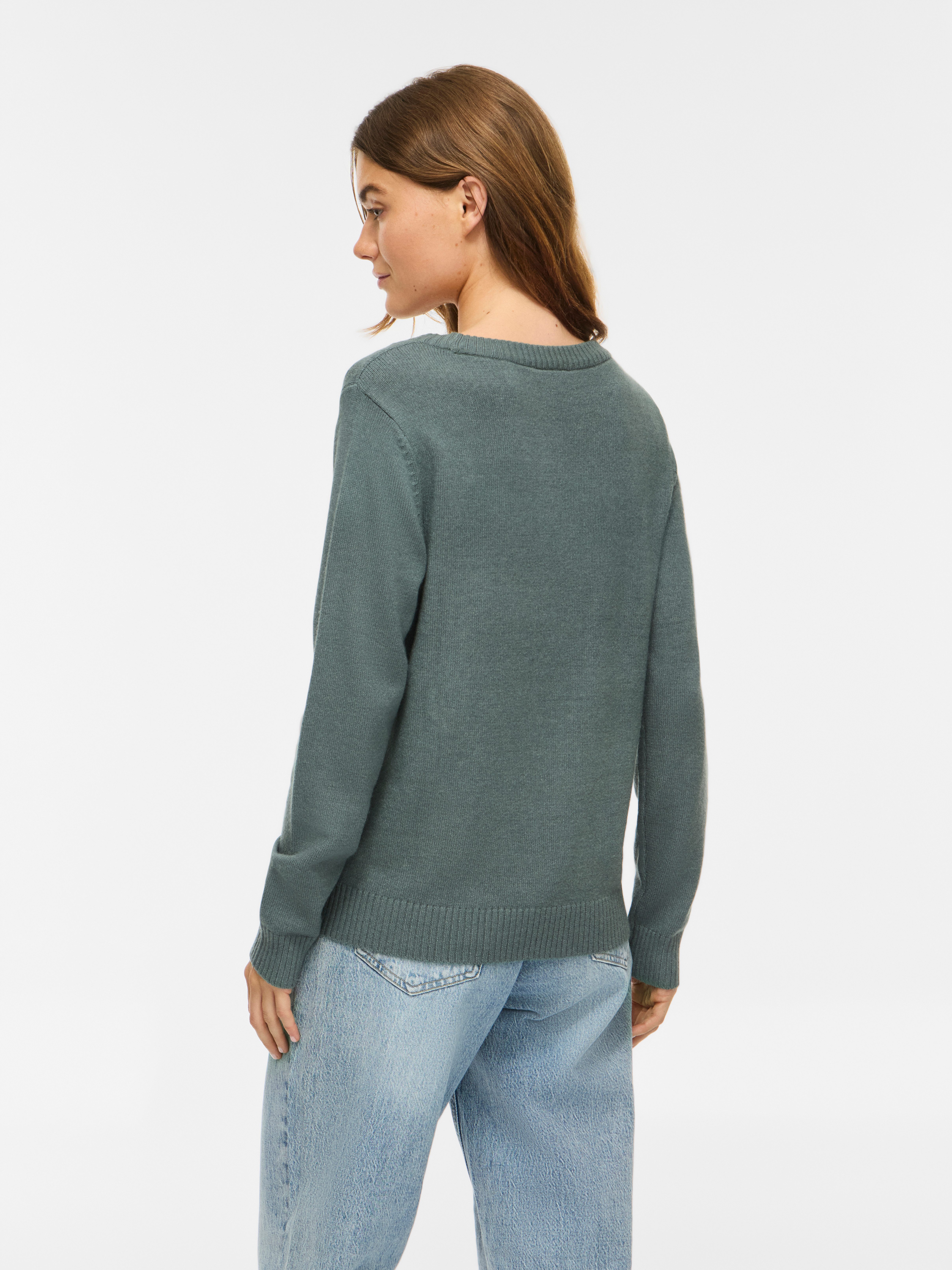 Vila Rundhalspullover VIRIL O-NECK L/S KNIT TOP - NOOS Viskosemischung, regular fit – Bild 3 von 5