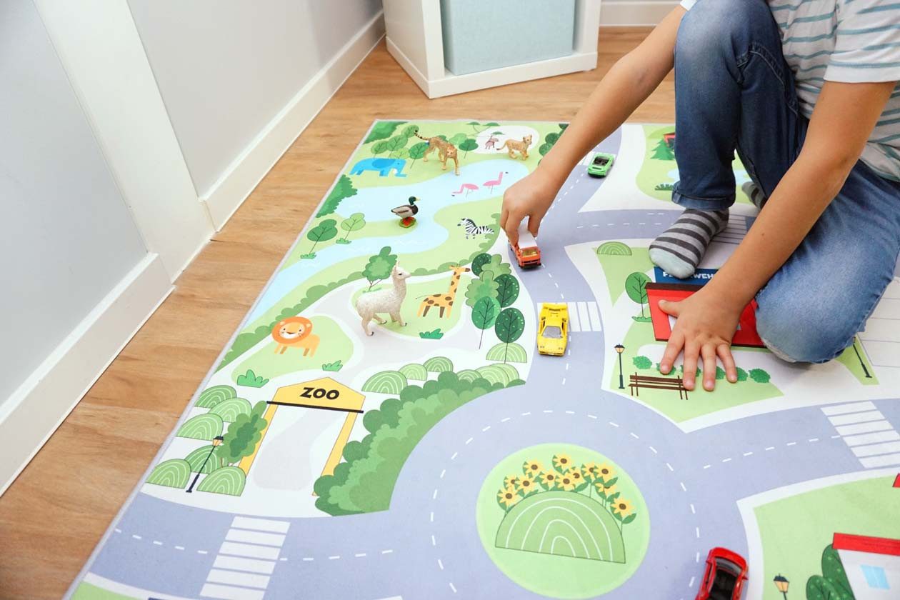 SkippiDoo Kinderteppich Straßenteppich Spielteppich Kinderzimmer Teppich Autoteppich, rechteckig, Höhe: 5 mm, keine sich wiederholende Motive, Antirutsch – Bild 5 von 5