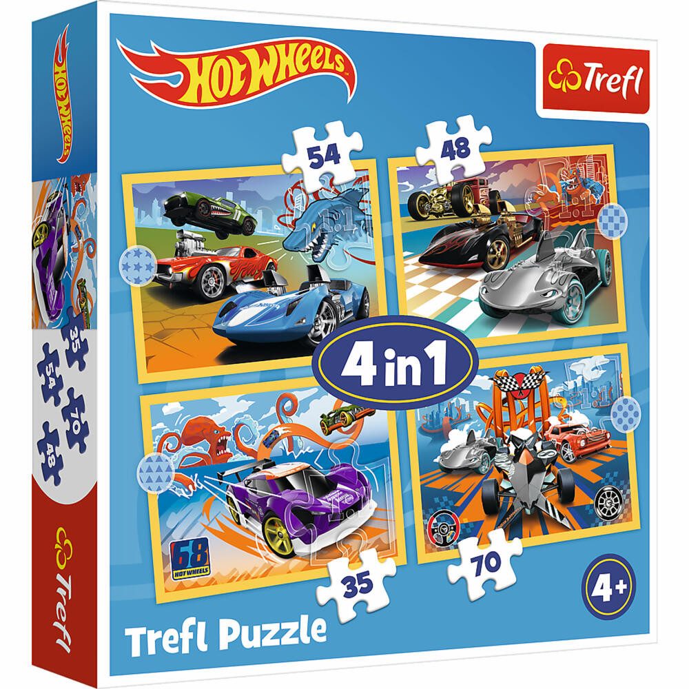 Trefl Puzzle 4 in 1 - Hot Wheel, Puzzleteile