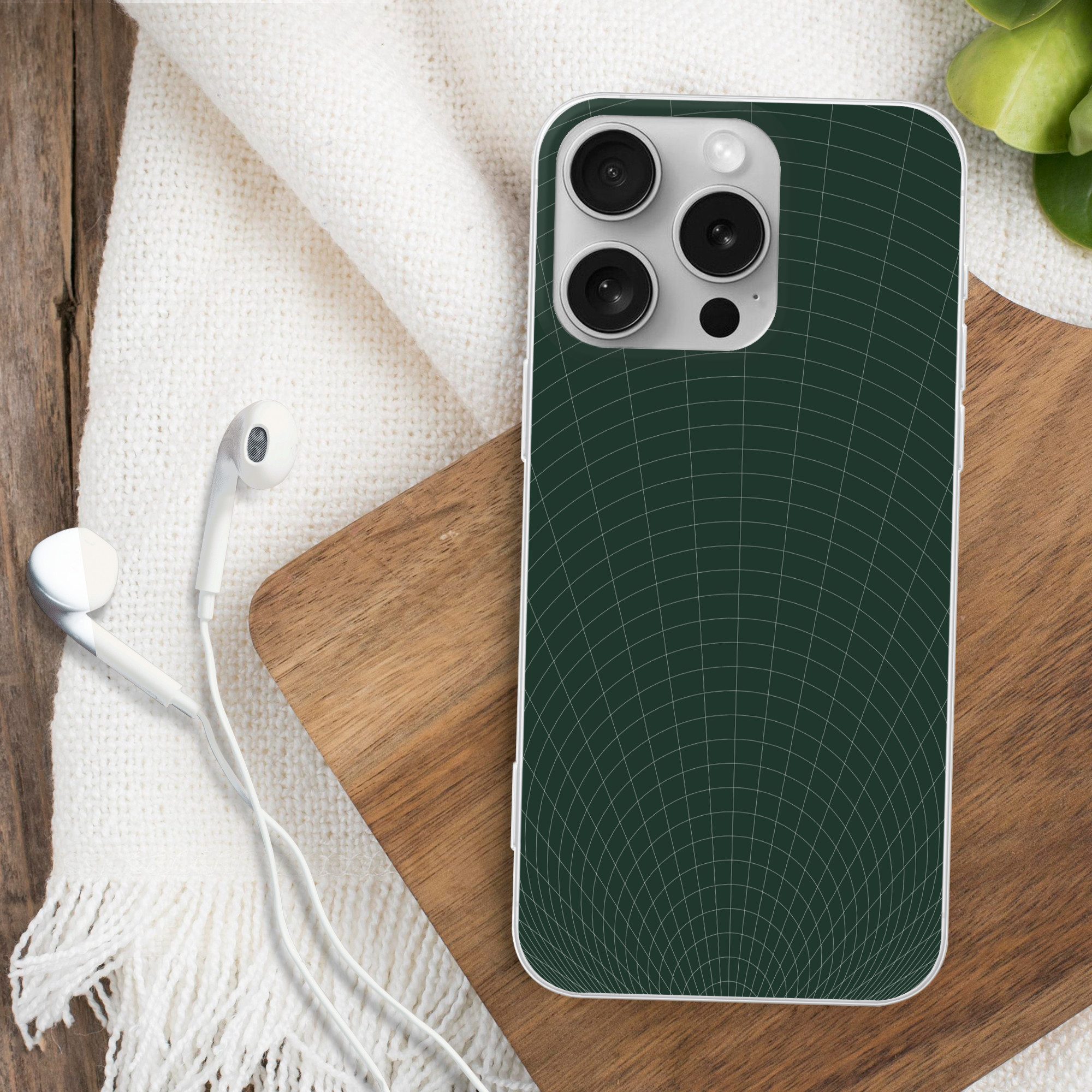 MuchoWow Handyhülle für Apple iPhone 16 Pro Tunnellinien - Grün - Abstrakt, Smartphone-Bumper, Print, Handy Schutzhülle Dünn