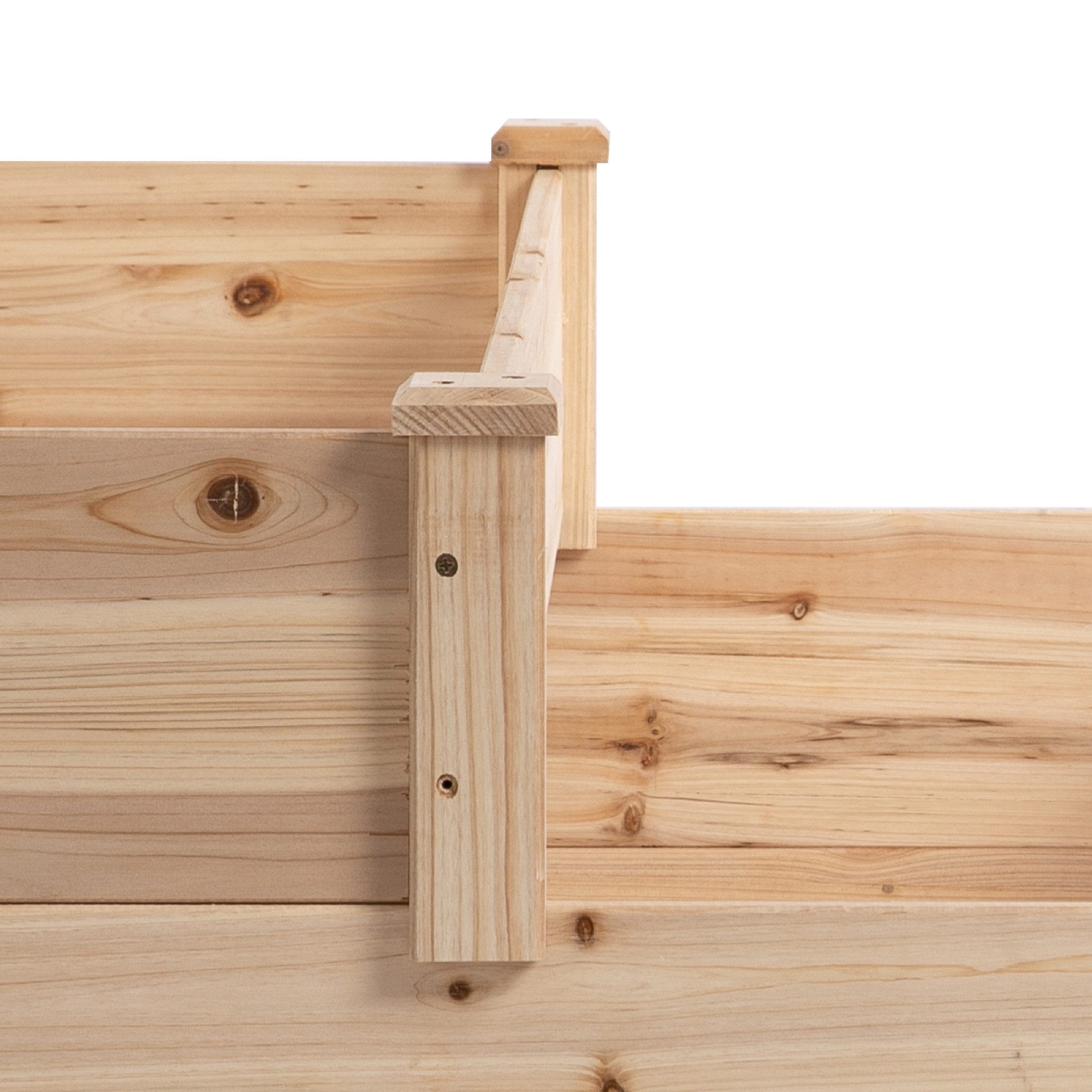 MC Star Hochbeet Hochbeet aus Massivholz, 3-stufig, 120 x 120 x 56 cm, Naturholzoptik